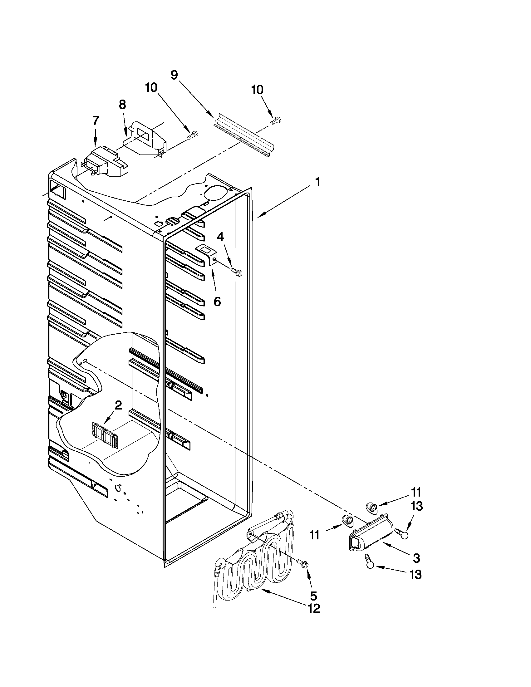 Maytag MSD2573VES04 refrigerator liner parts diagram