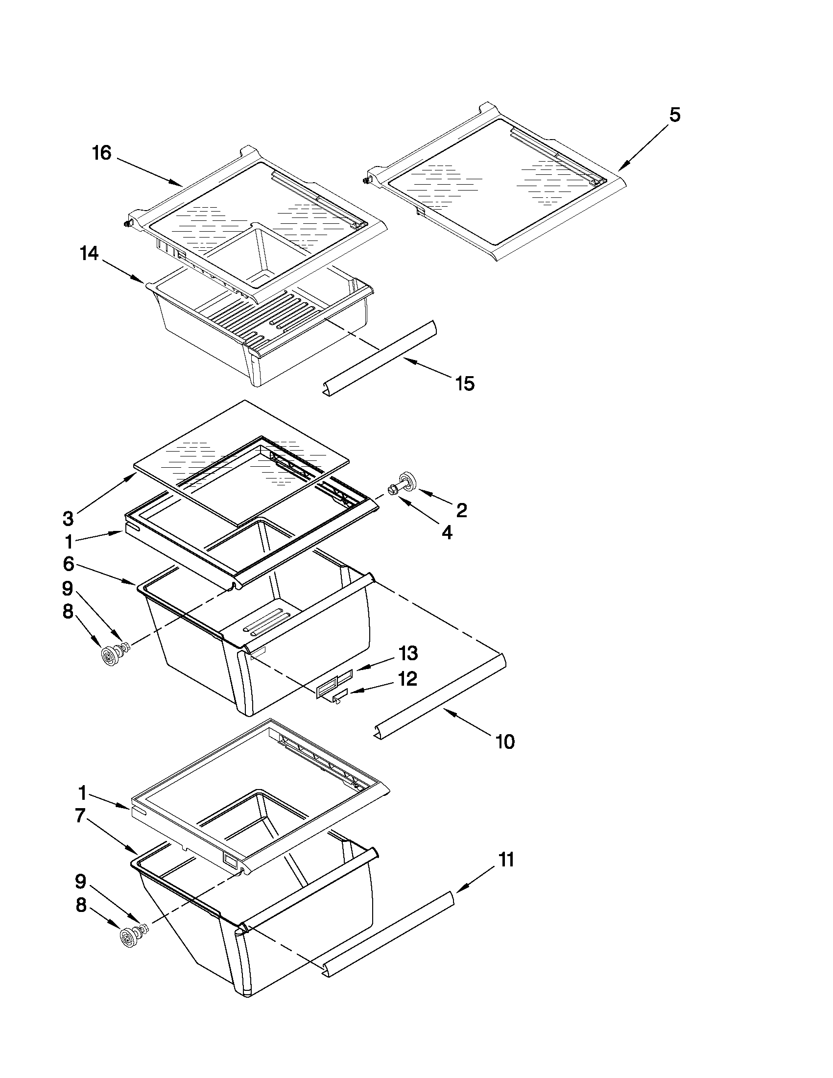 Maytag MSD2573VEW02 refrigerator shelf parts diagram