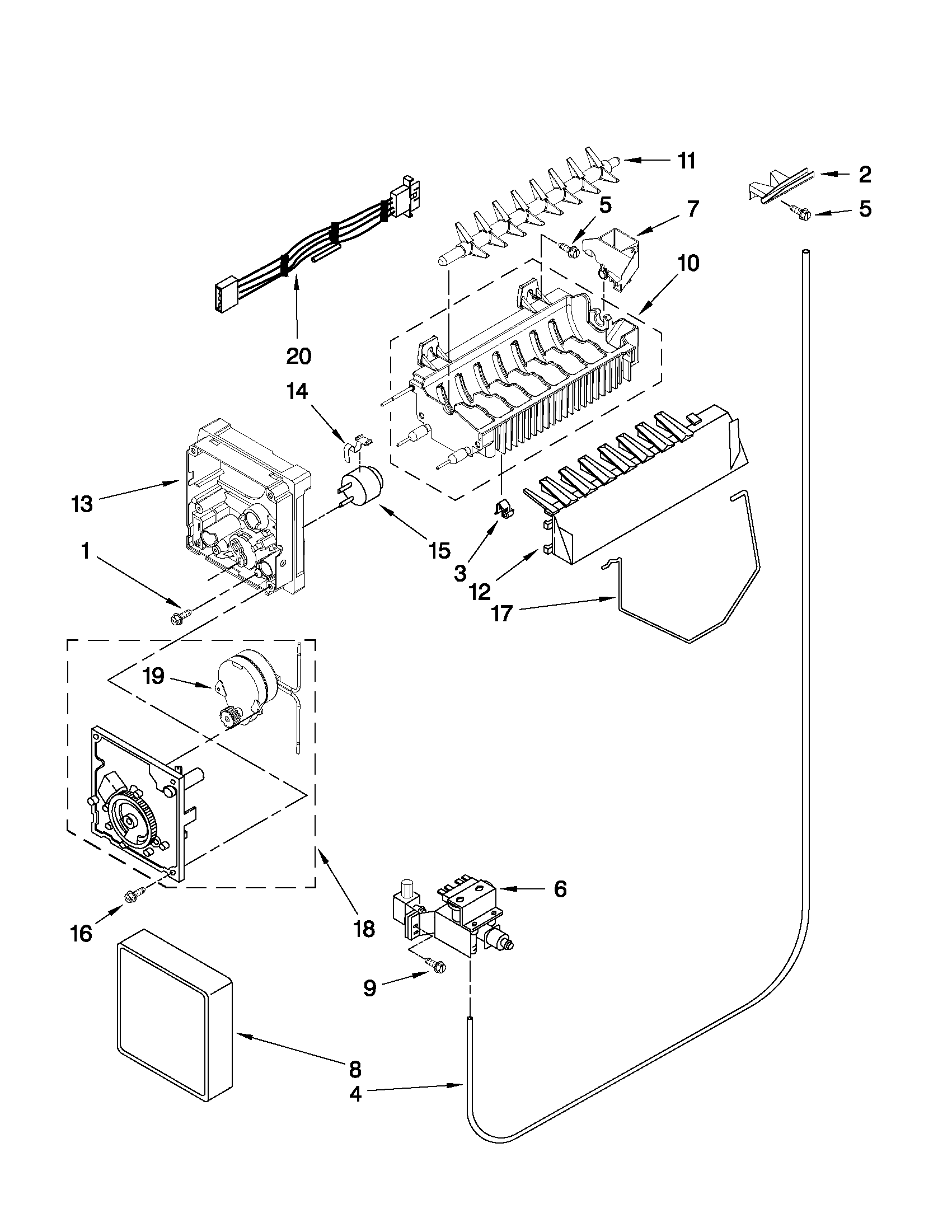 Maytag MSD2573VEW02 icemaker parts diagram