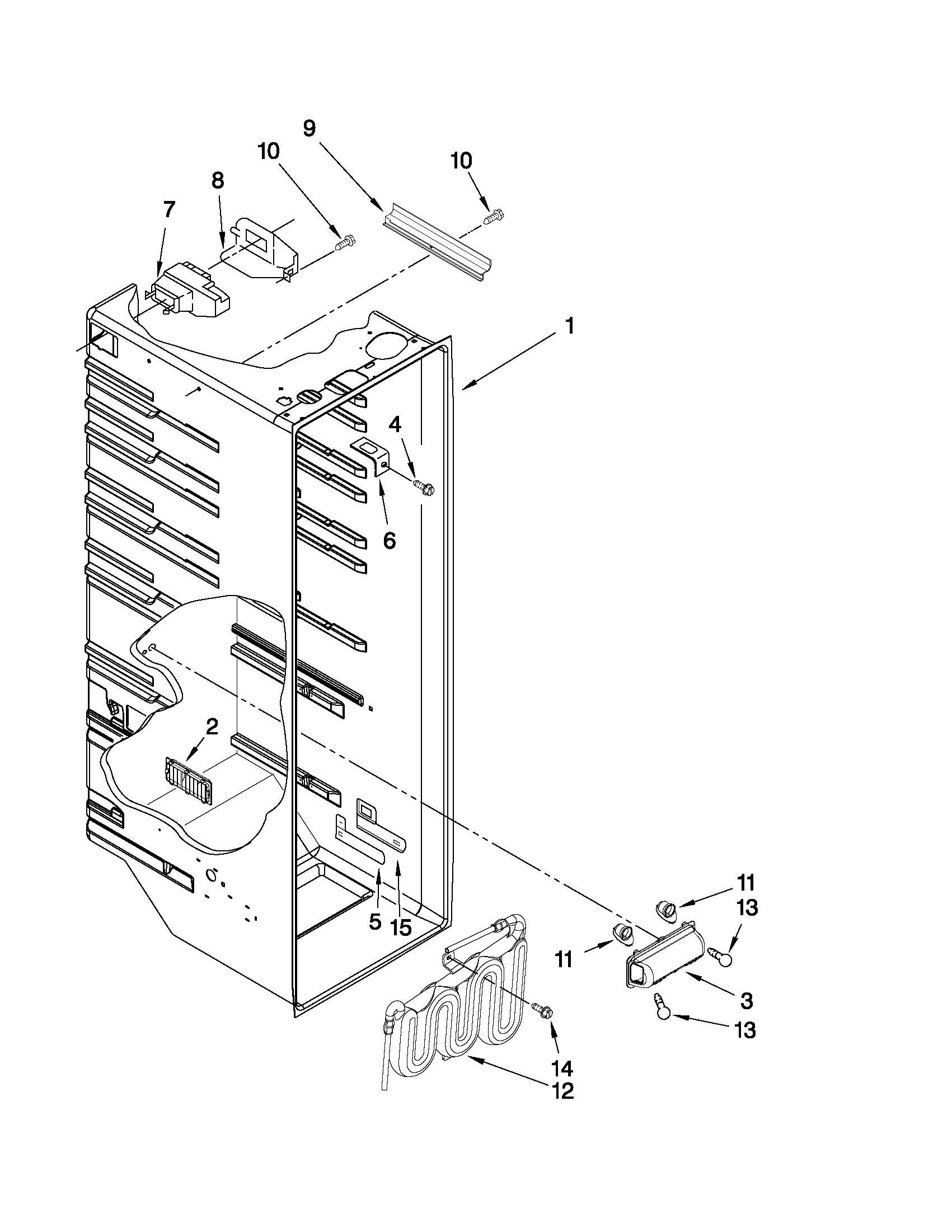 Maytag MSD2574VEB11 refrigerator liner parts diagram