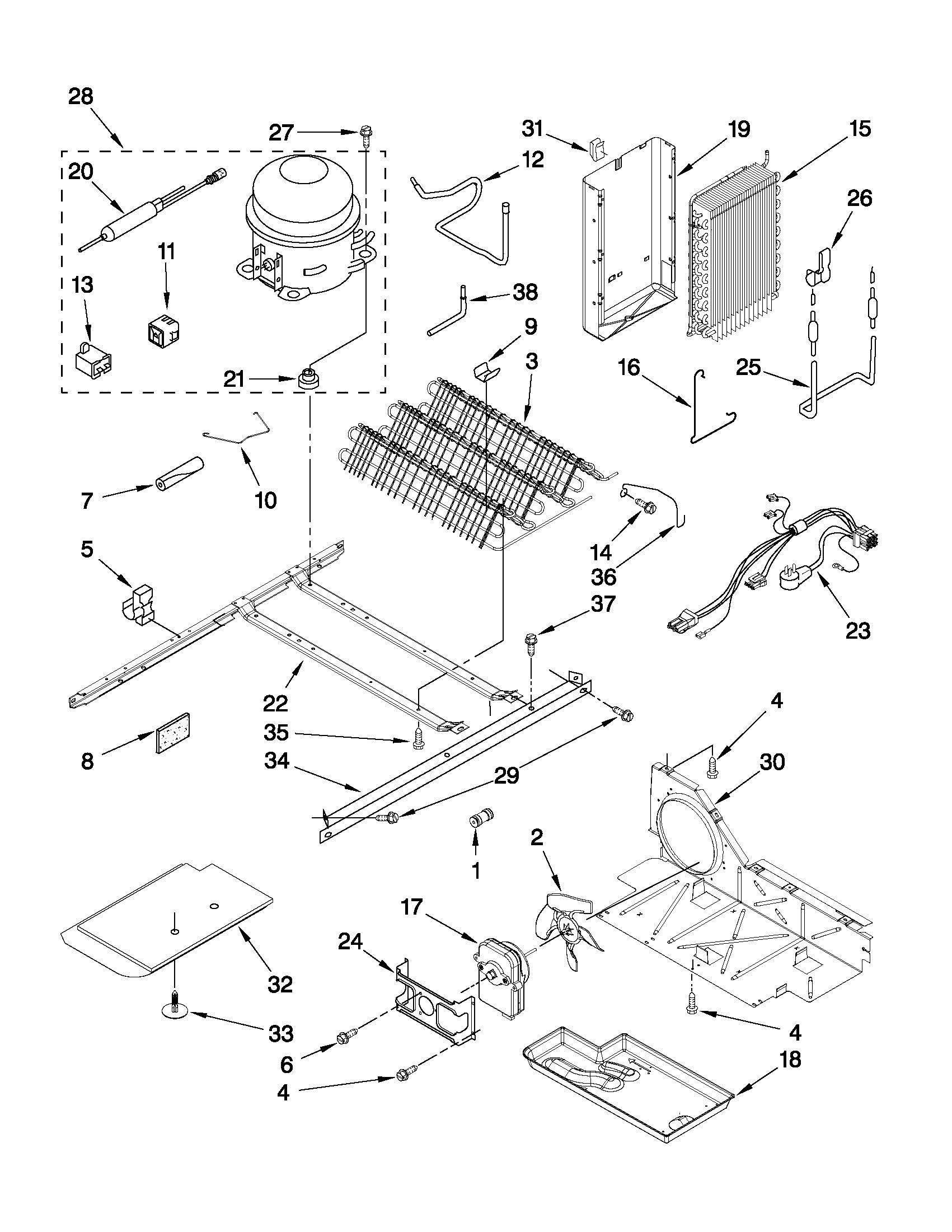 Whirlpool ED5PVEXWS01 unit parts diagram