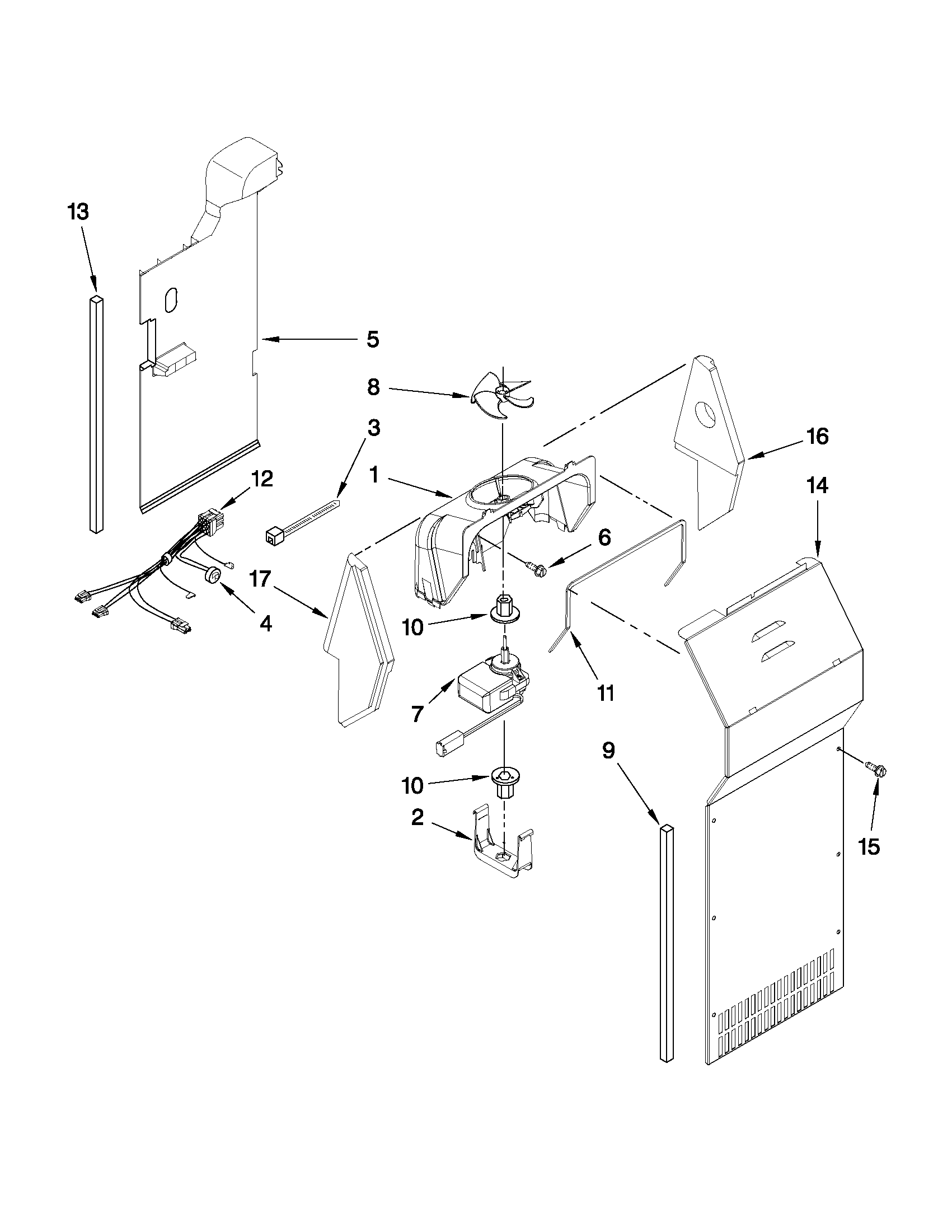 Whirlpool ED5PVEXWS01 air flow parts diagram