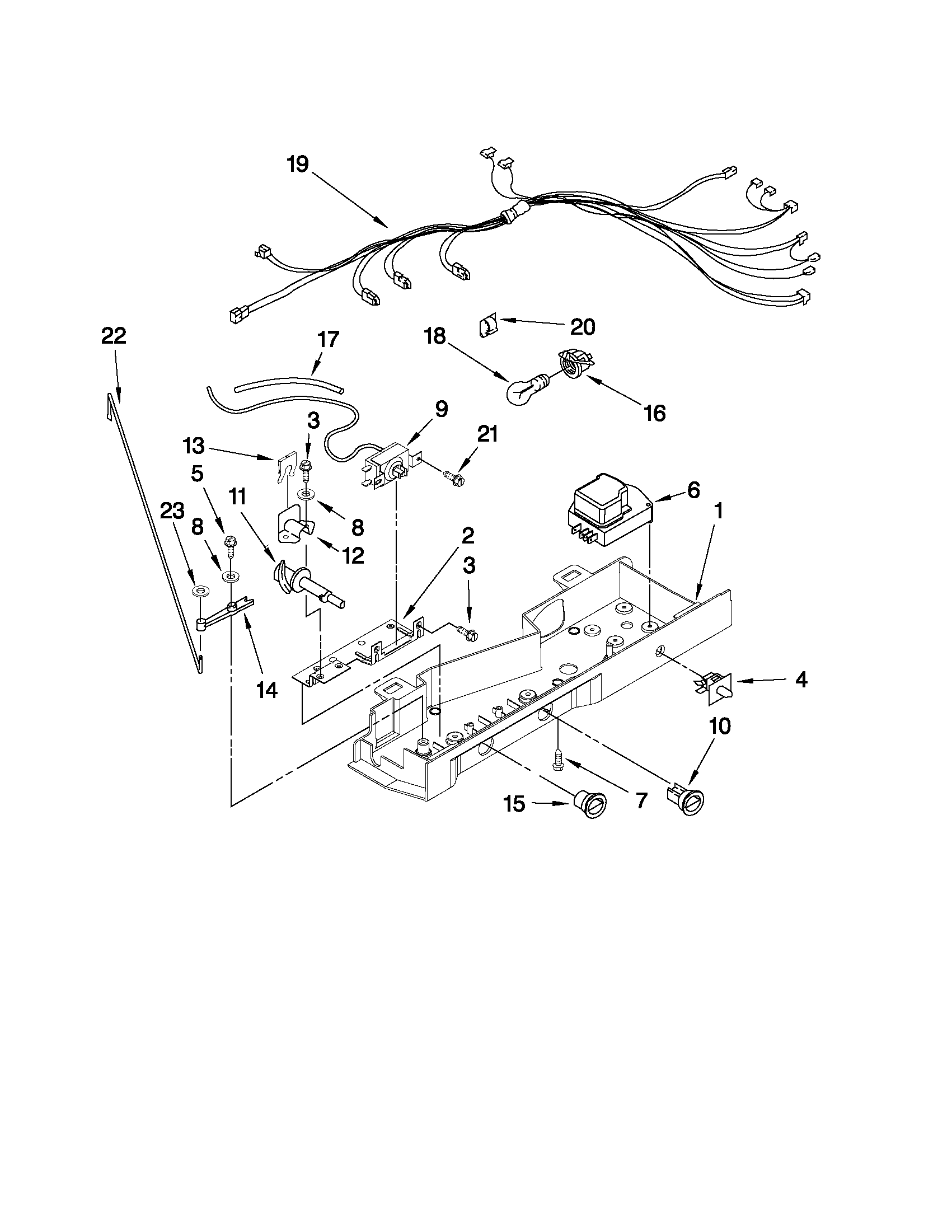 Whirlpool ED5PVEXWS01 control parts diagram