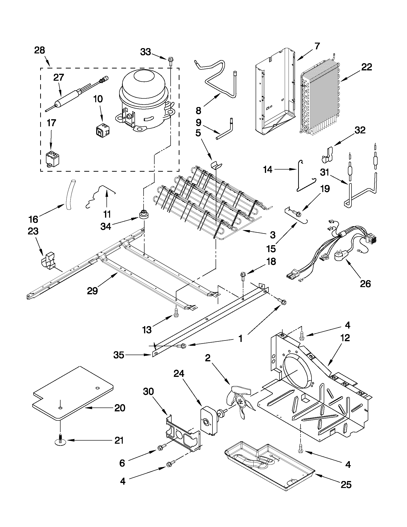 KitchenAid KSRS25MWMS03 unit parts diagram