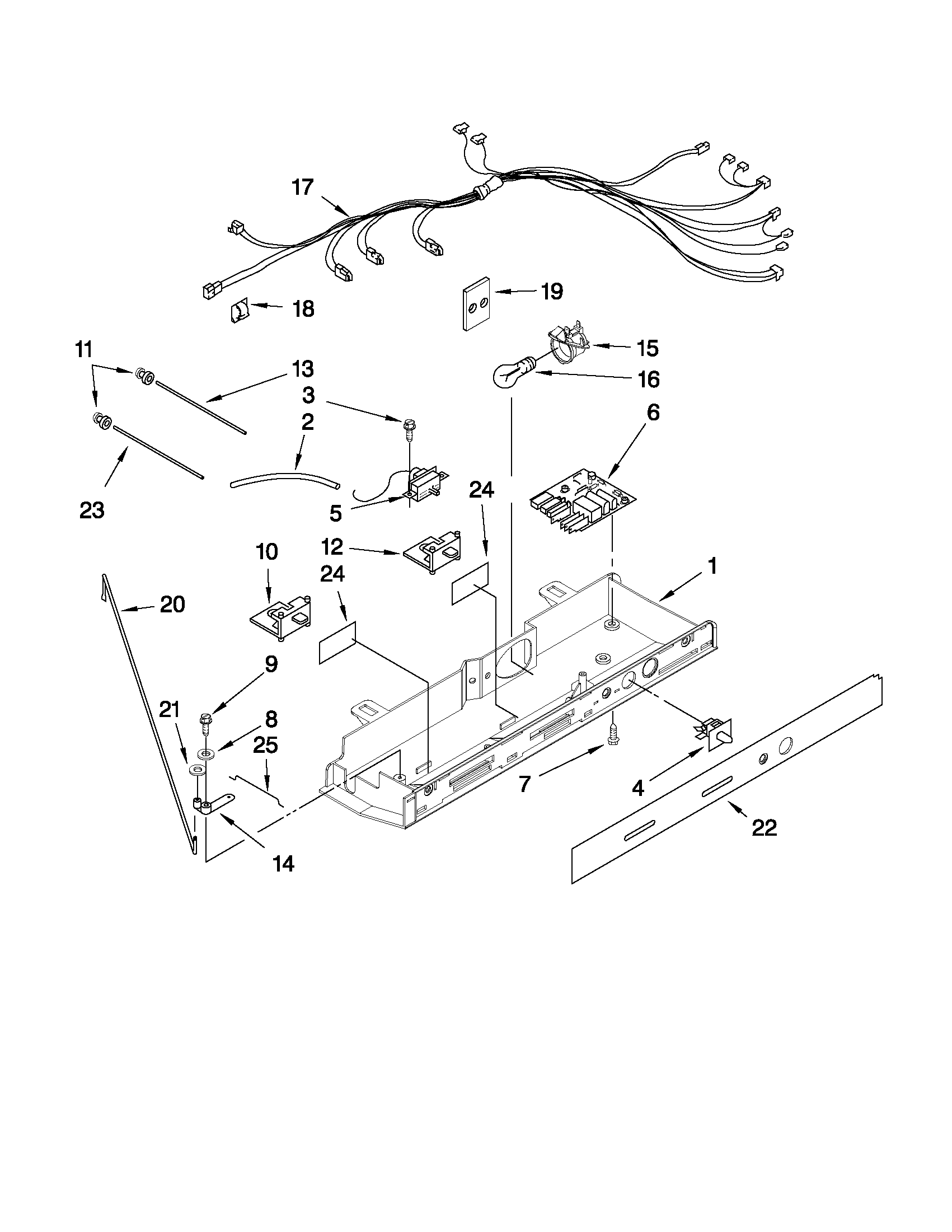KitchenAid KSRS25MWMS03 control parts diagram