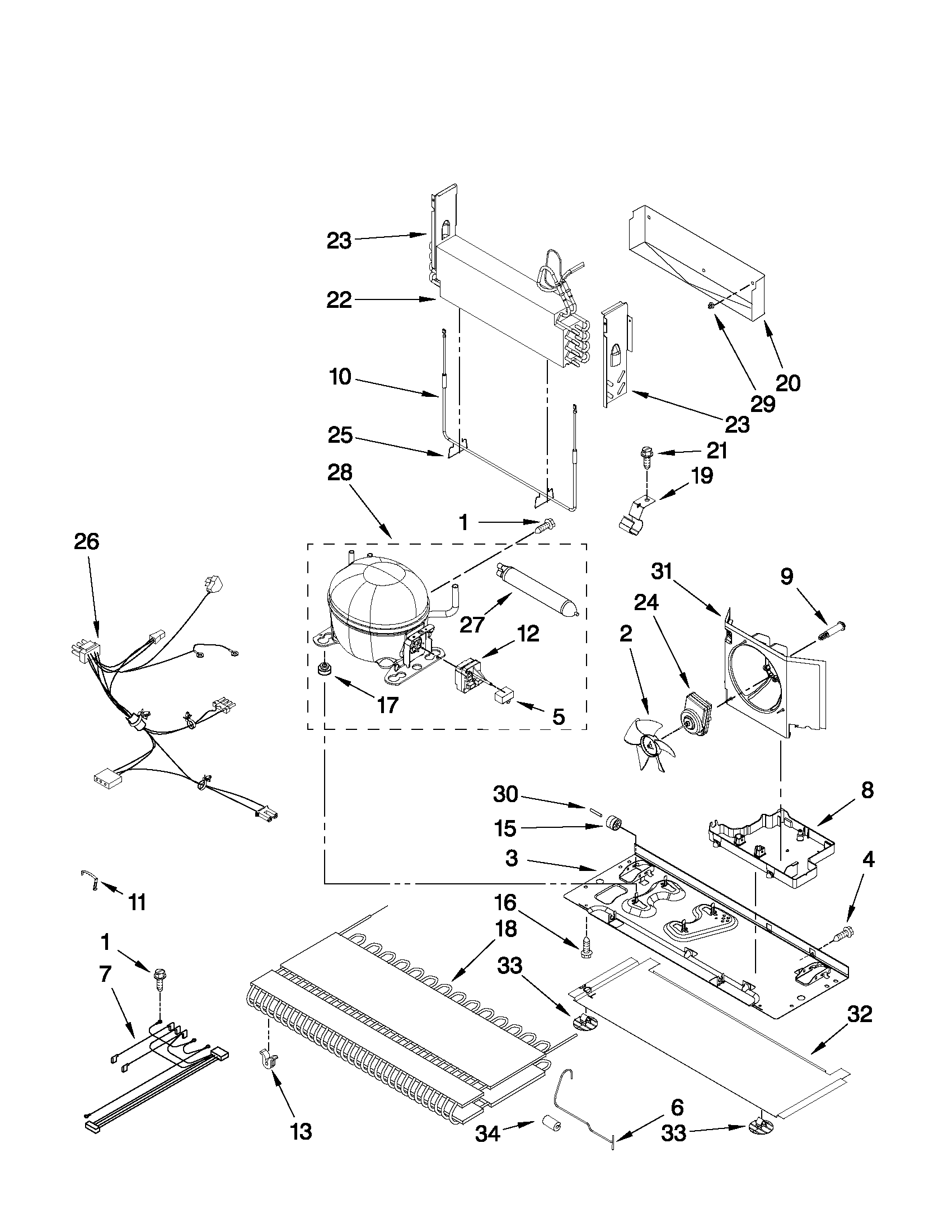 Whirlpool GX5FHDXVA04 unit parts diagram