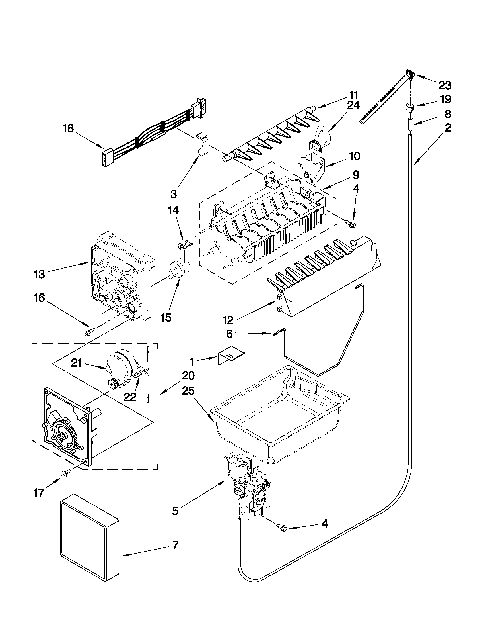 Whirlpool GX5FHDXVA04 icemaker parts diagram