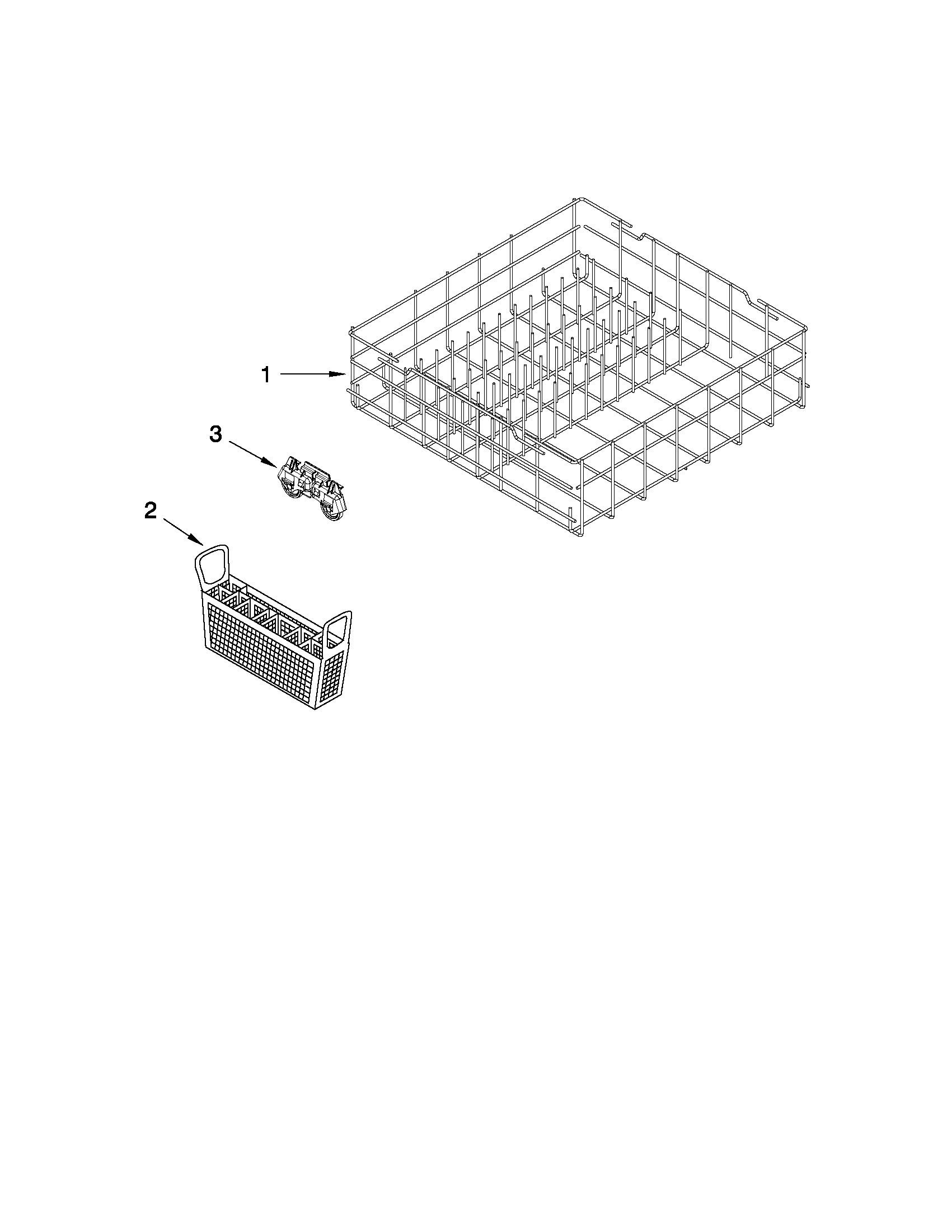 Crosley CUD6710XB3 lower rack parts diagram