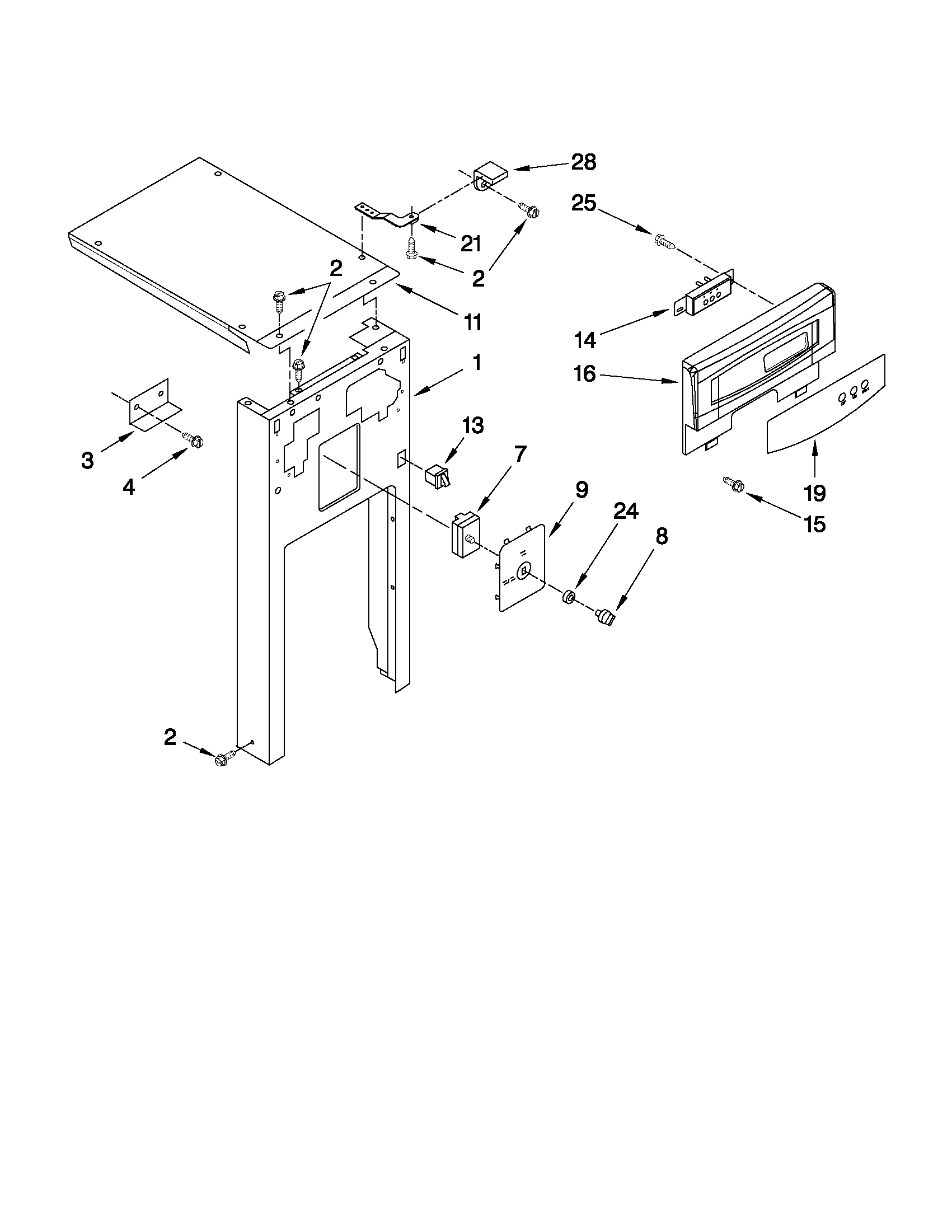 Whirlpool GX900QPPS3 panel and control parts diagram