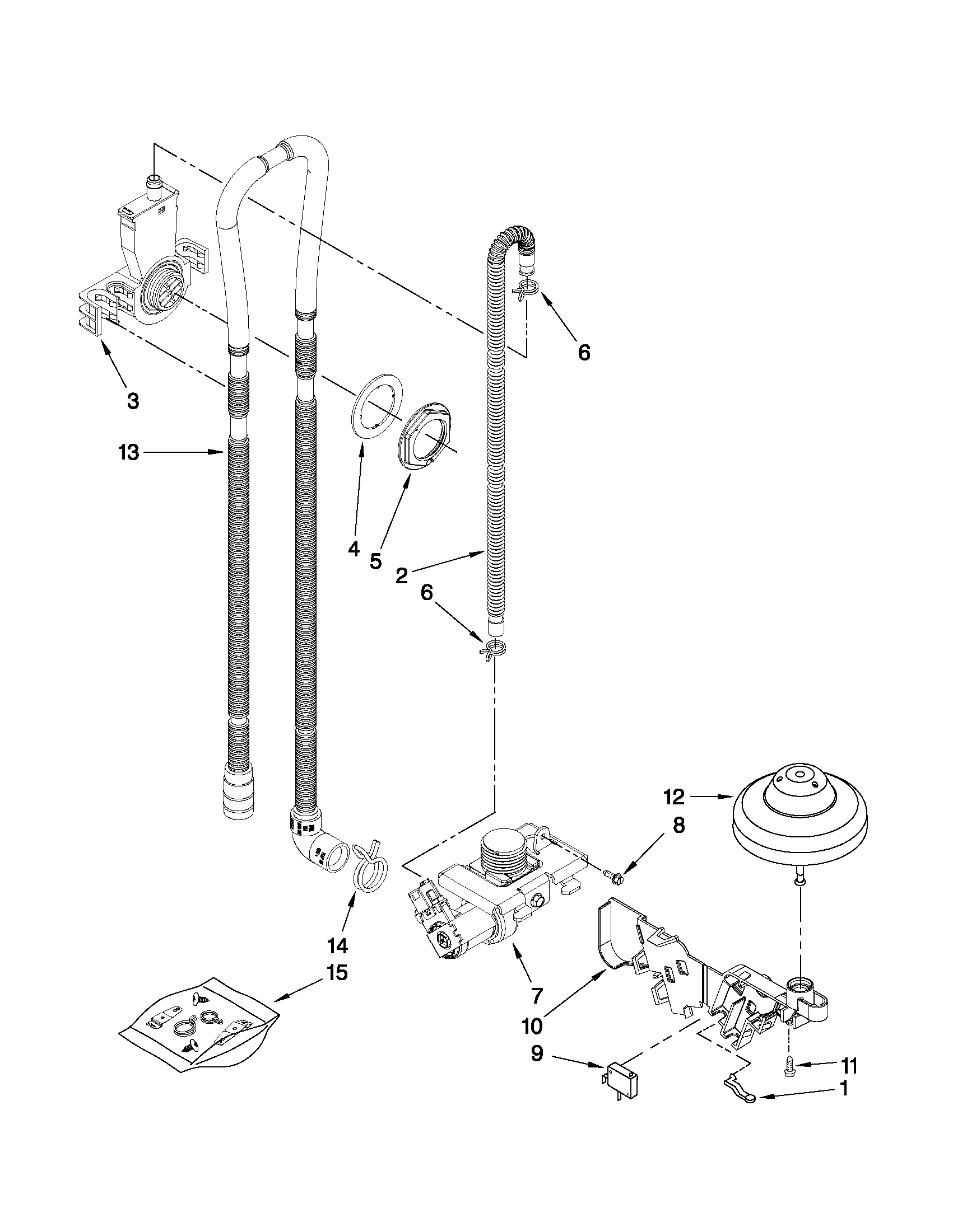 Whirlpool 7GU2300XTVS2 fill and overfill parts diagram