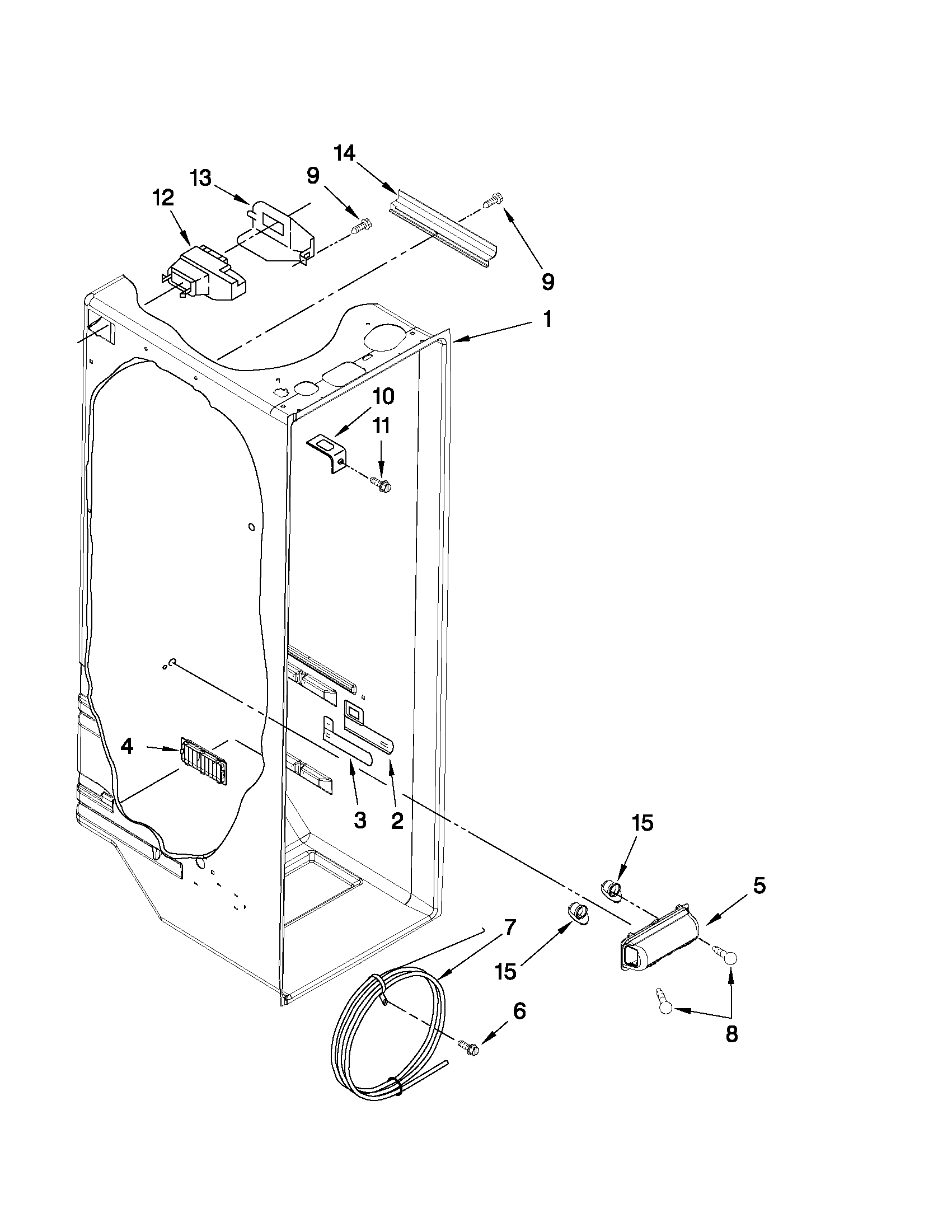 Whirlpool ED5LHAXWS06 refrigerator liner parts diagram