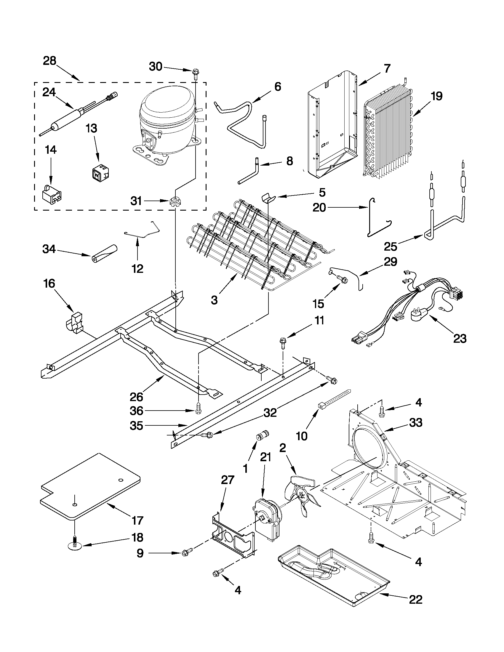 Whirlpool ED5LHAXWS06 unit parts diagram