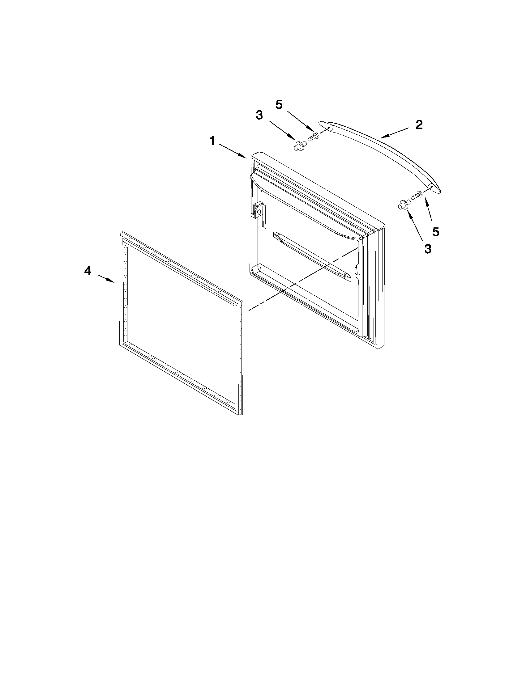 KitchenAid KBFS20EVMS7 freezer door parts diagram