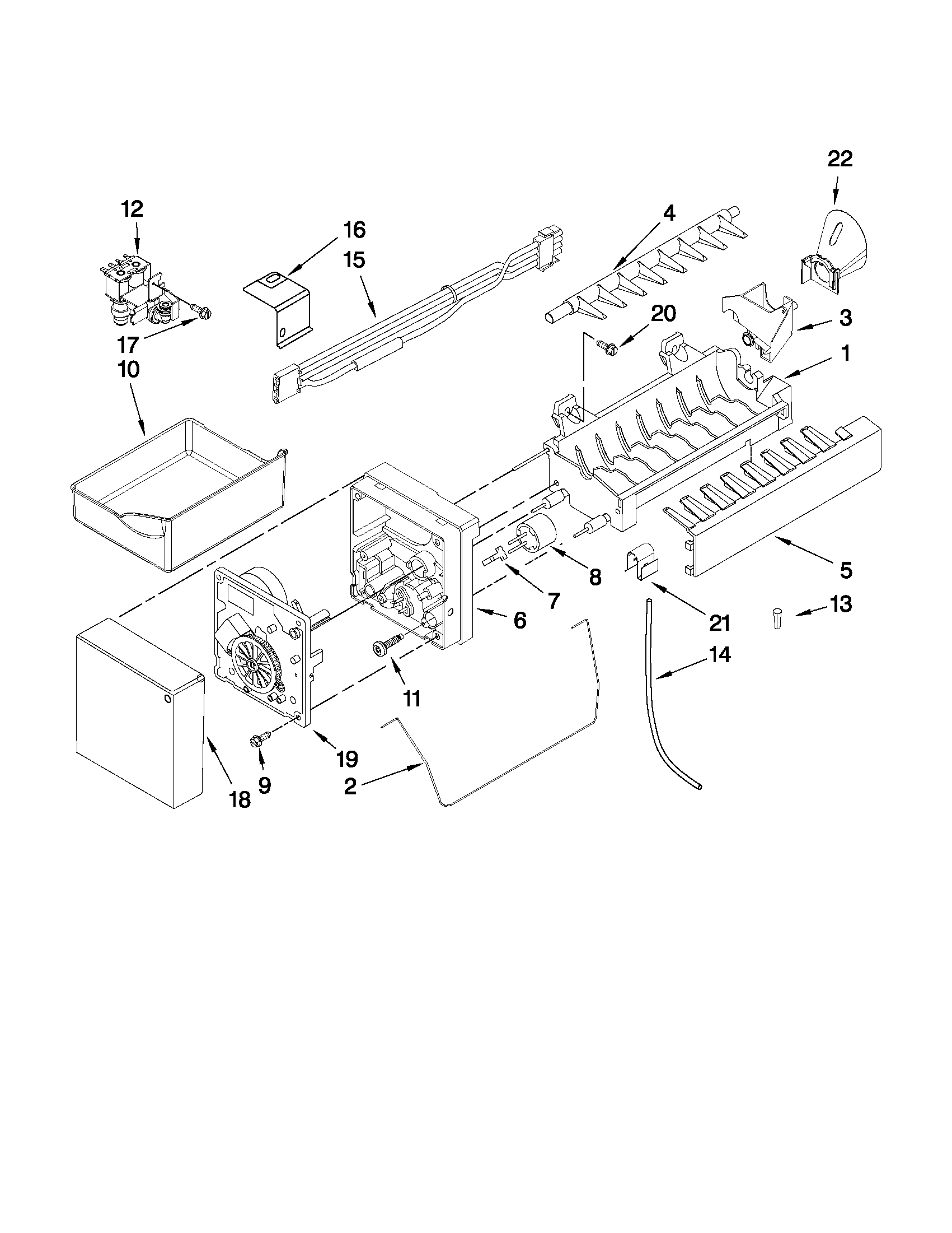KitchenAid KBFS20EVMS7 icemaker parts diagram