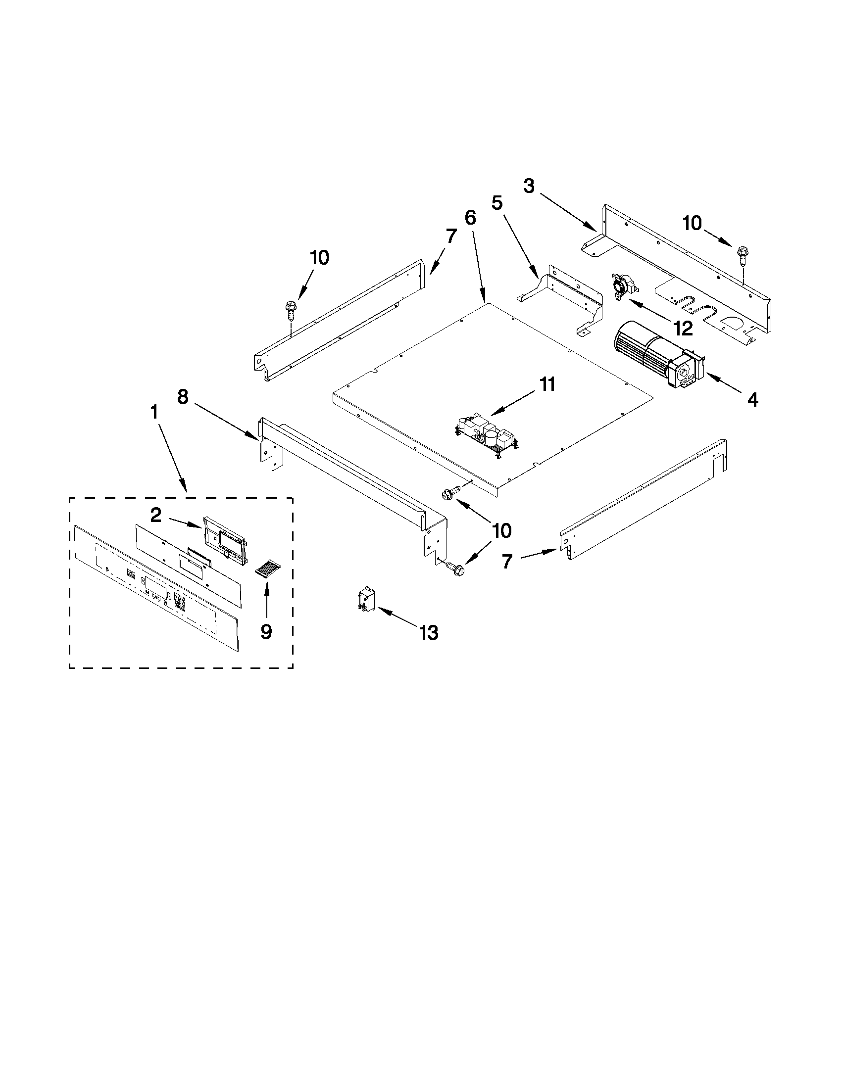 Jenn-Air JJW2427WS00 control panel parts diagram
