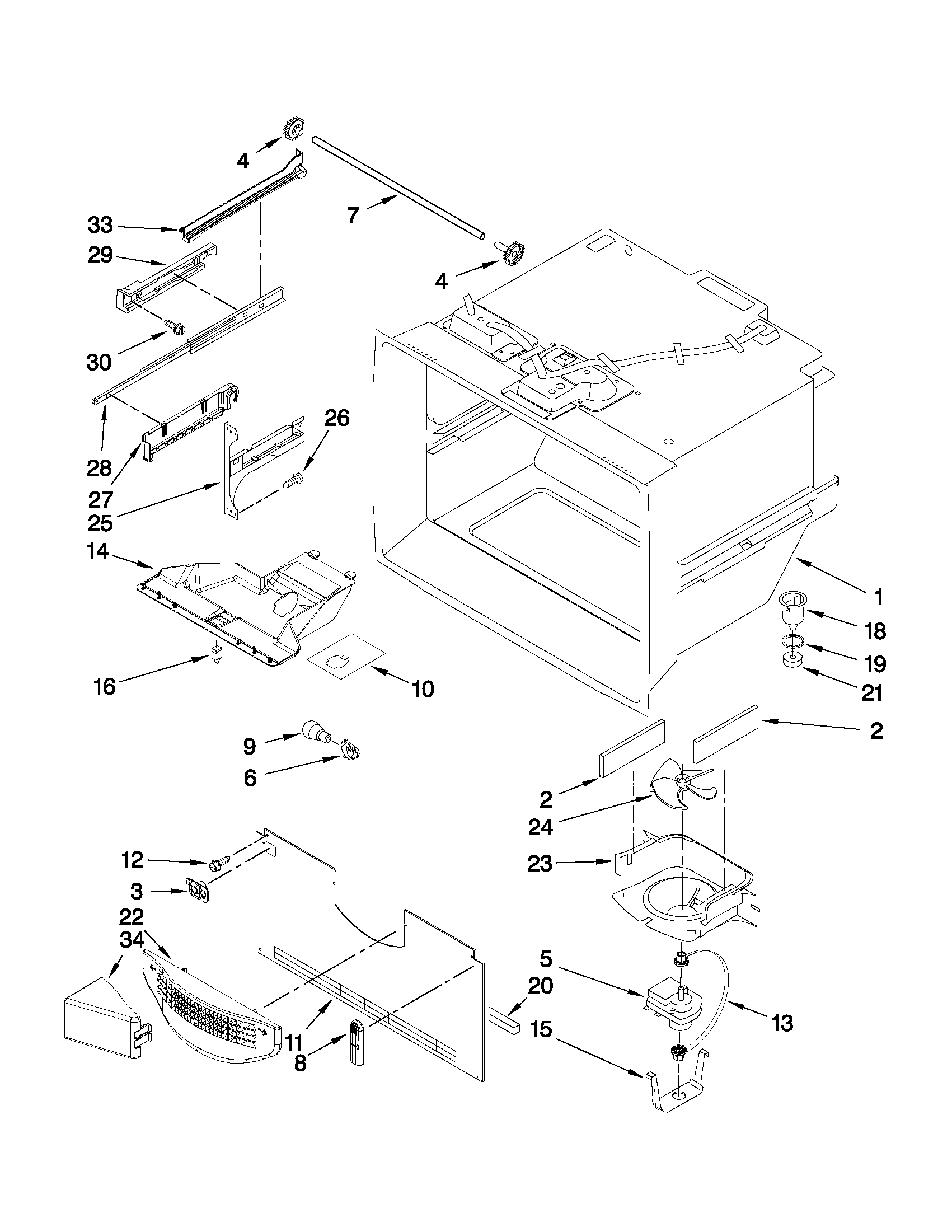 Maytag MFF2258VEM6 freezer liner parts diagram
