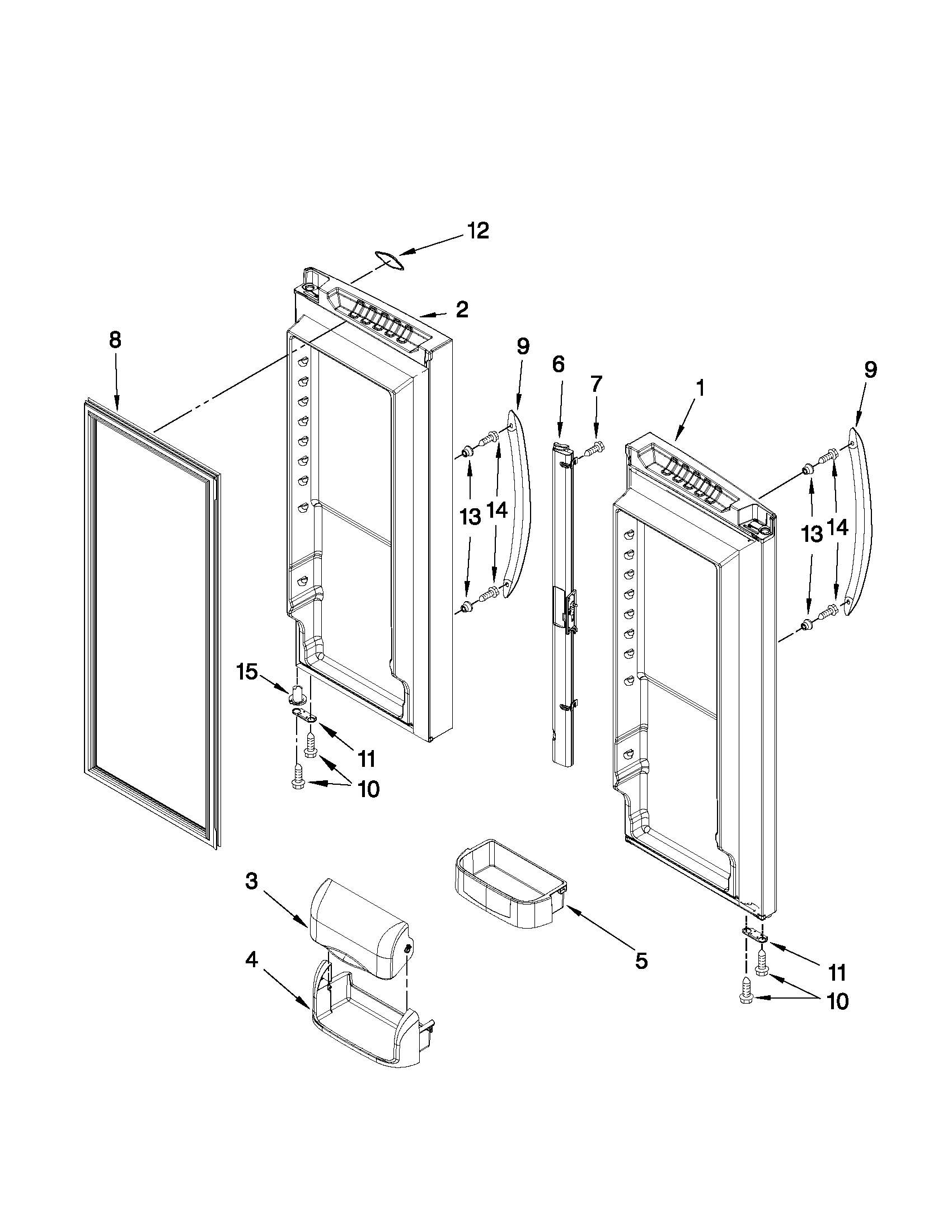 Maytag MFF2258VEM6 refrigerator door parts diagram