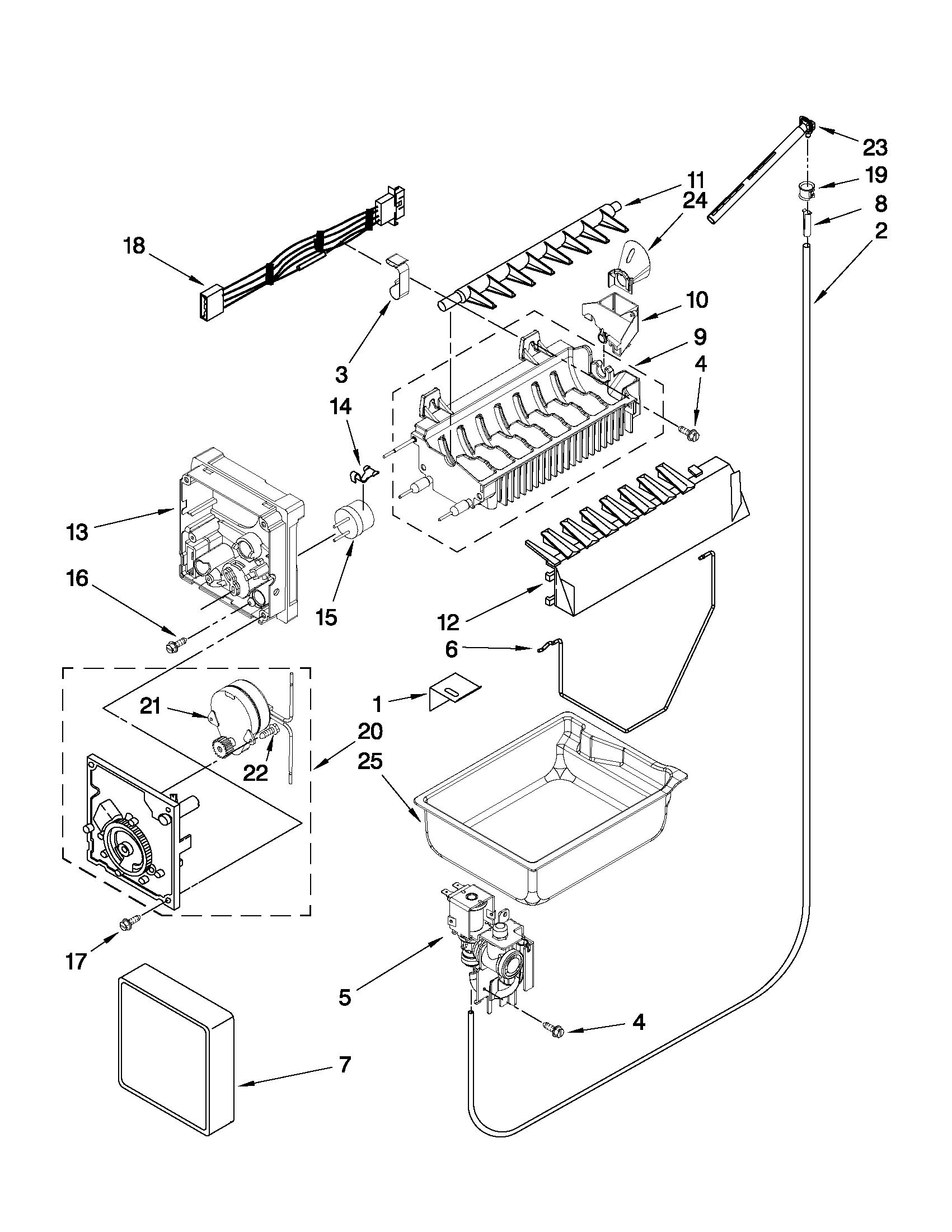 Maytag MFF2258VEM6 icemaker parts diagram