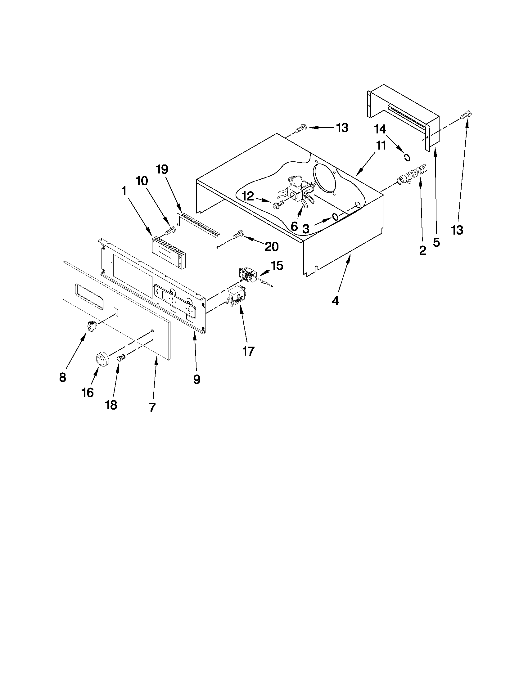 Maytag CWE5800ACS14 control panel parts diagram