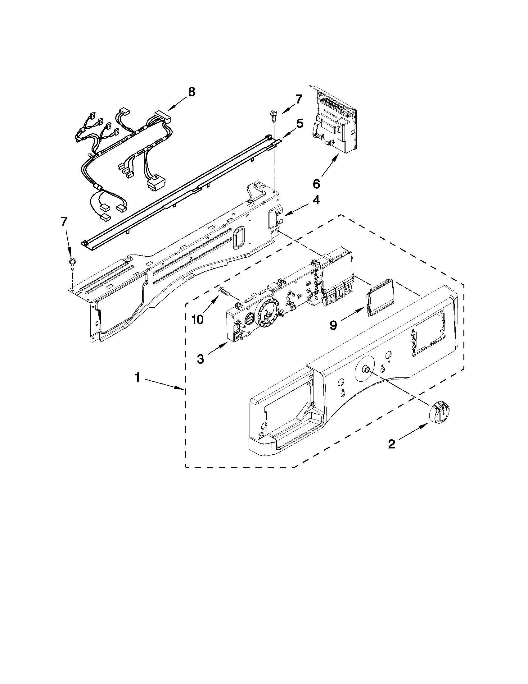 Maytag MHWE251YG00 control panel parts diagram