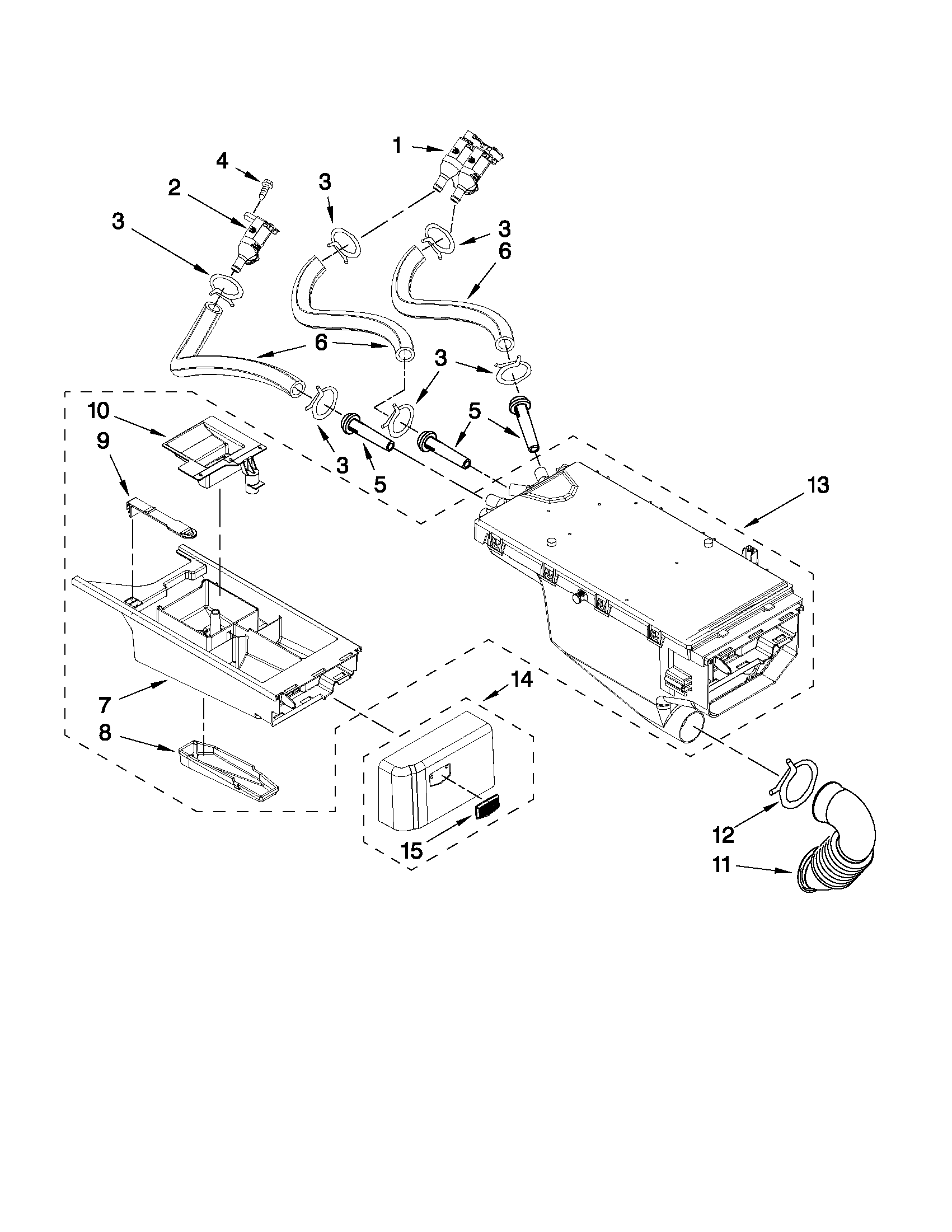 Maytag MHWE251YG00 dispenser parts diagram