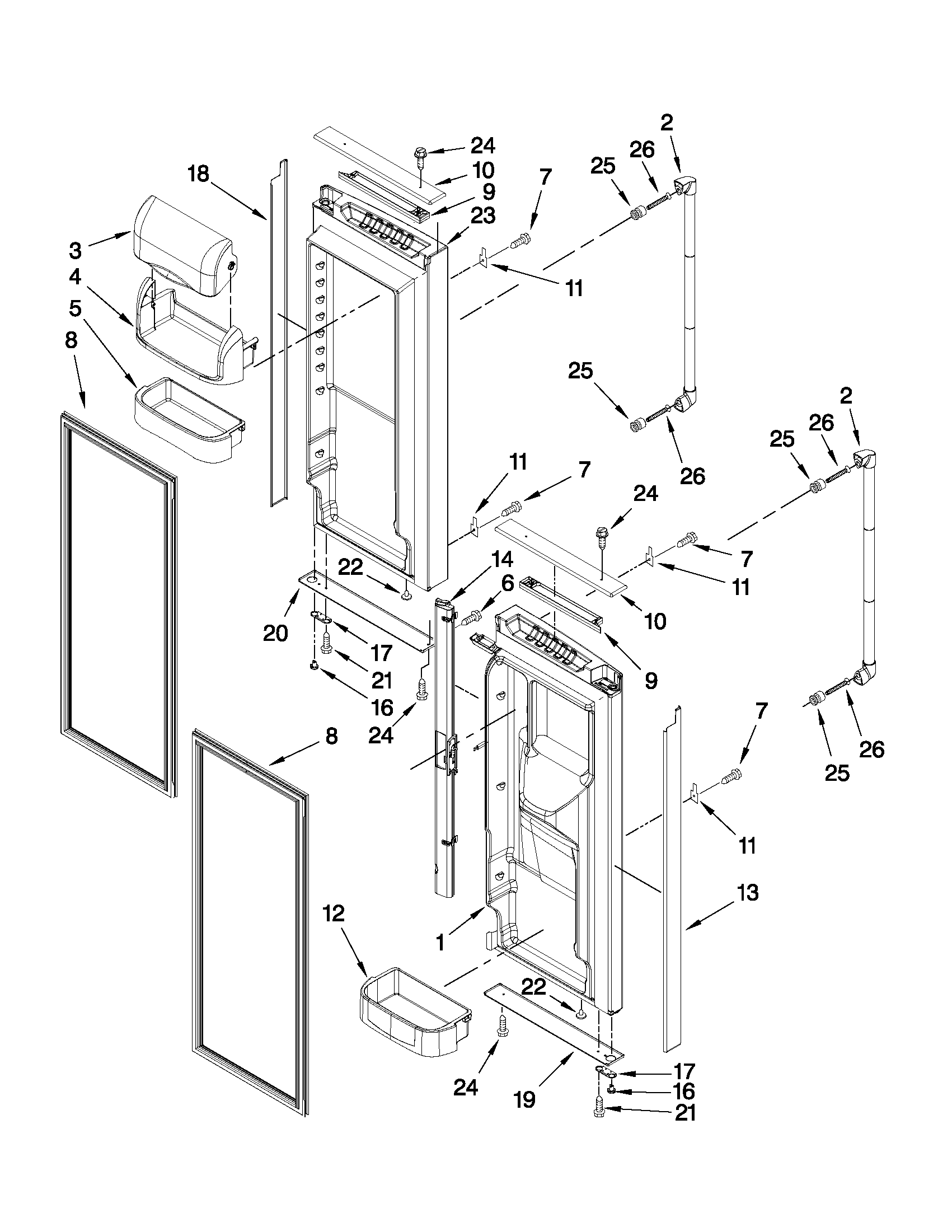 Jenn-Air JFC2089WTB4 refrigerator door parts diagram