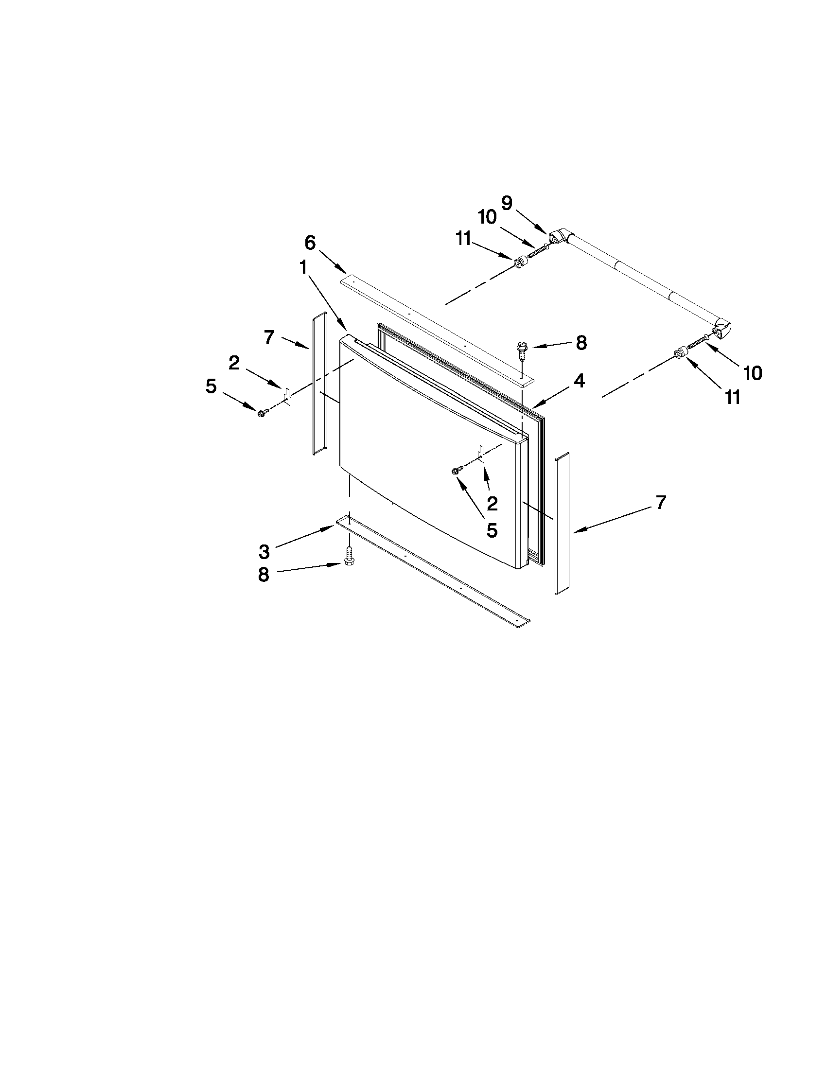 Jenn-Air JFC2089WTB4 freezer door parts diagram