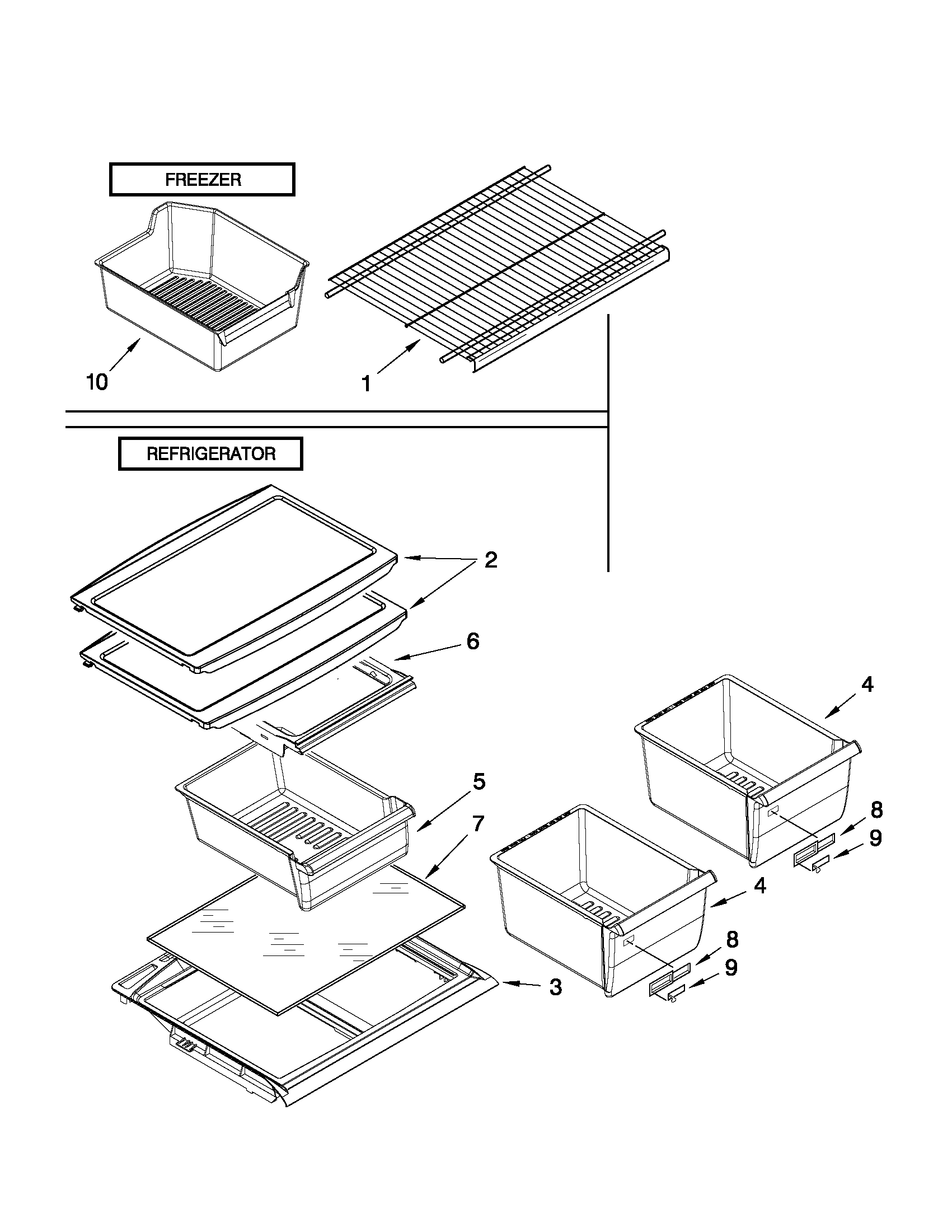 Amana A8RXNGMWB02 shelf parts diagram