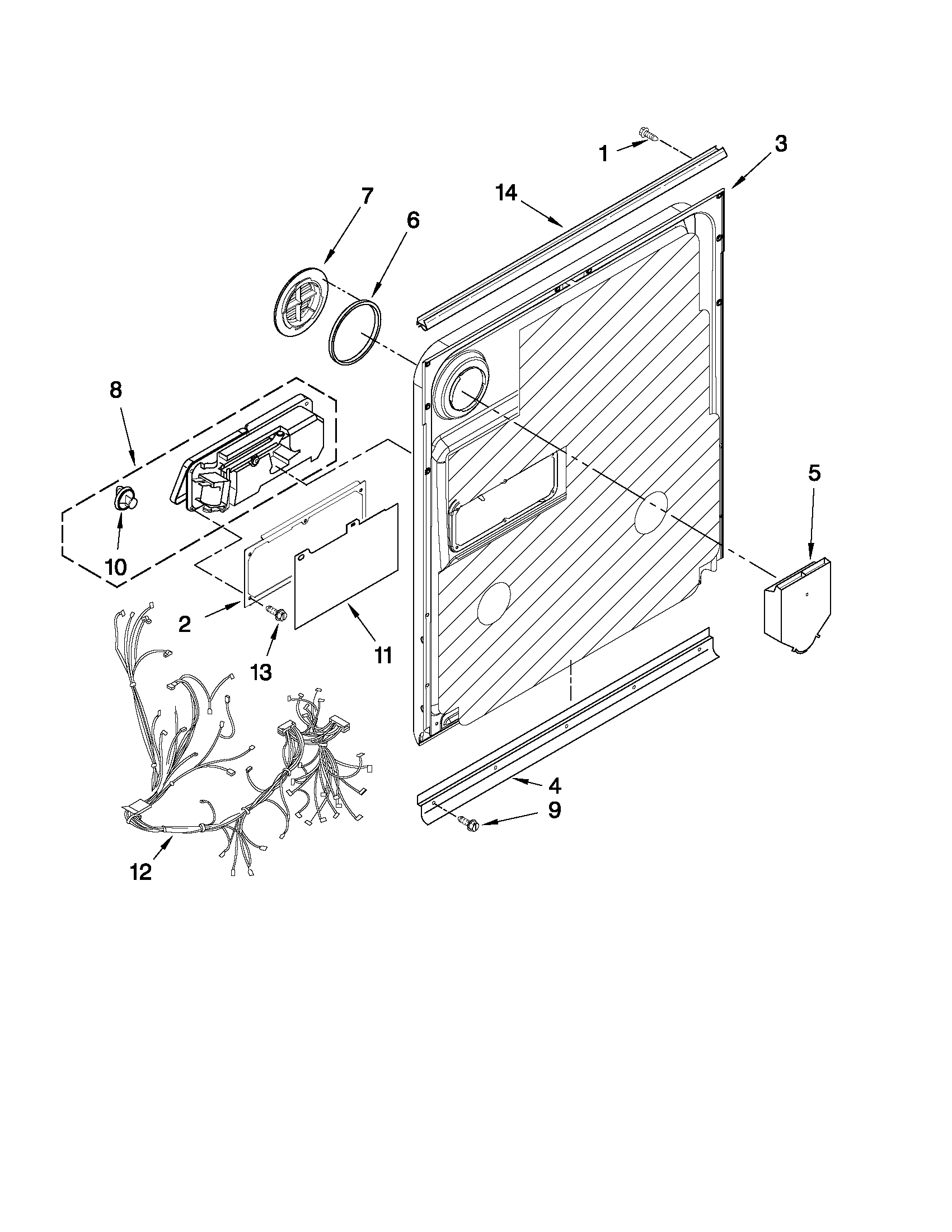 Whirlpool GU3200XTXY4 inner door parts diagram