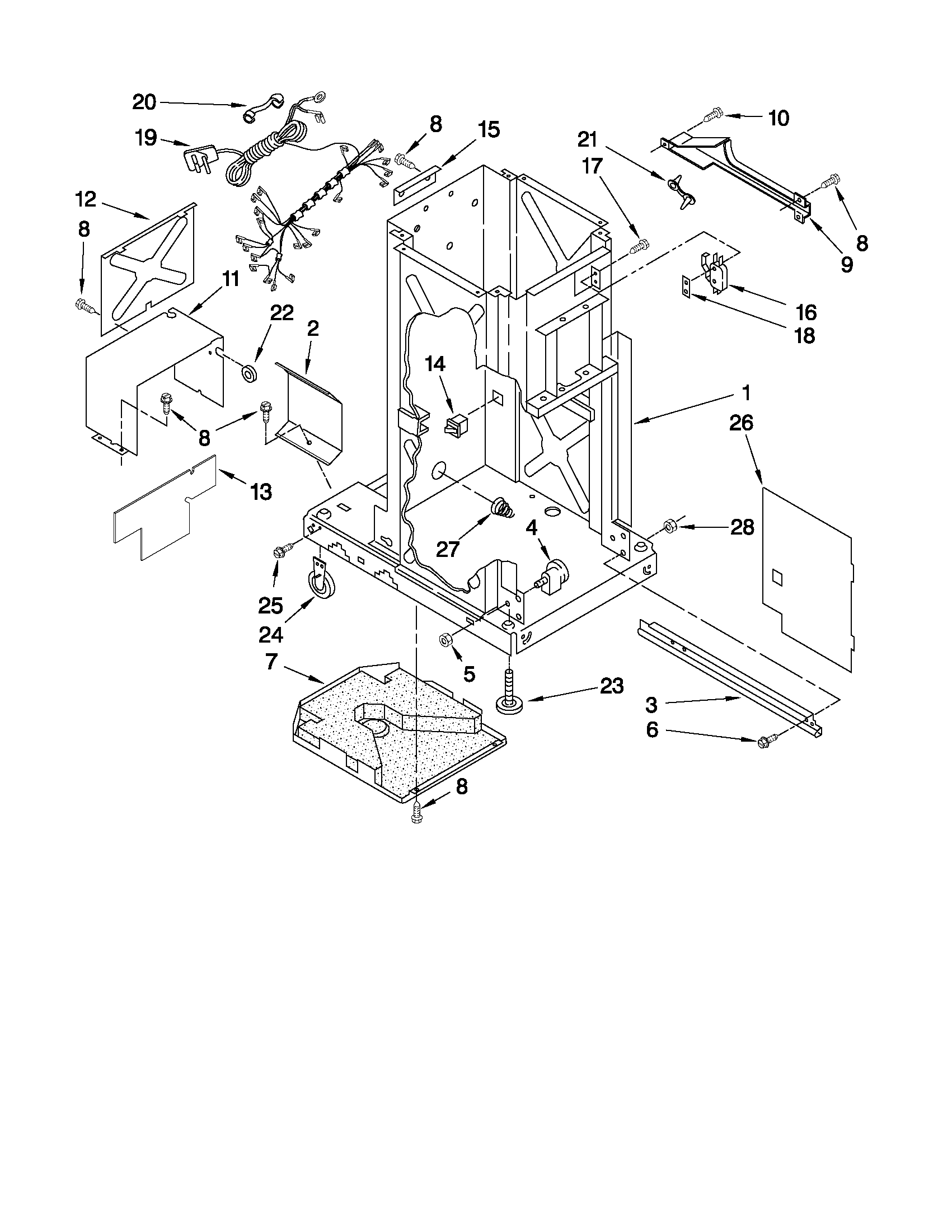 KitchenAid KUCS03FTPA2 frame parts diagram