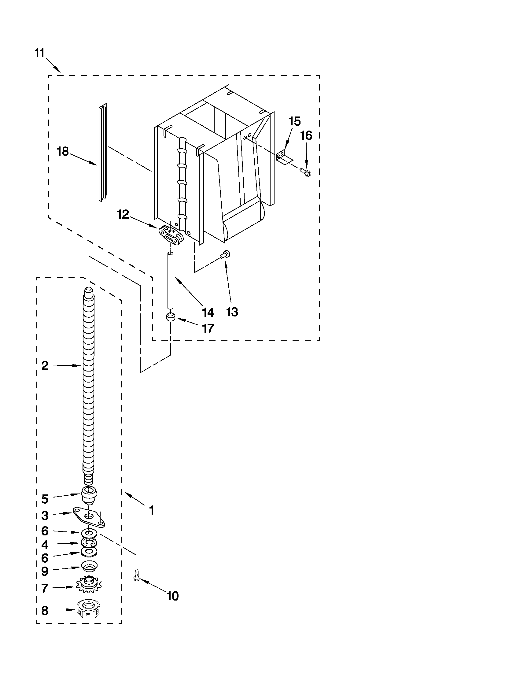 KitchenAid KUCS03FTPA2 powerscrew and ram parts diagram