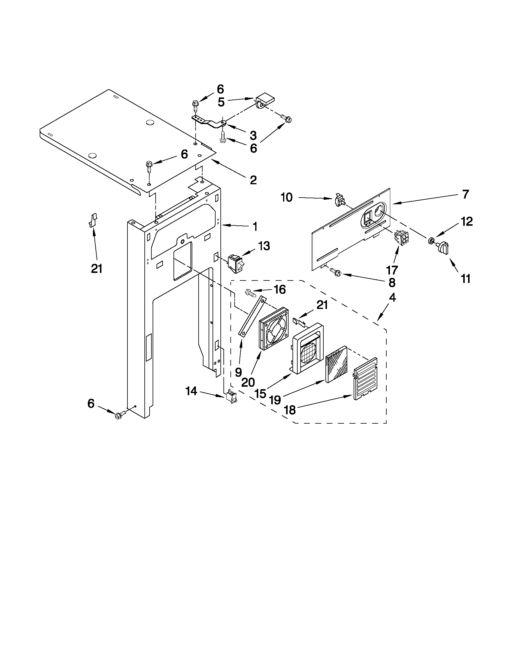 KitchenAid KUCS03FTPA2 panel and control parts diagram