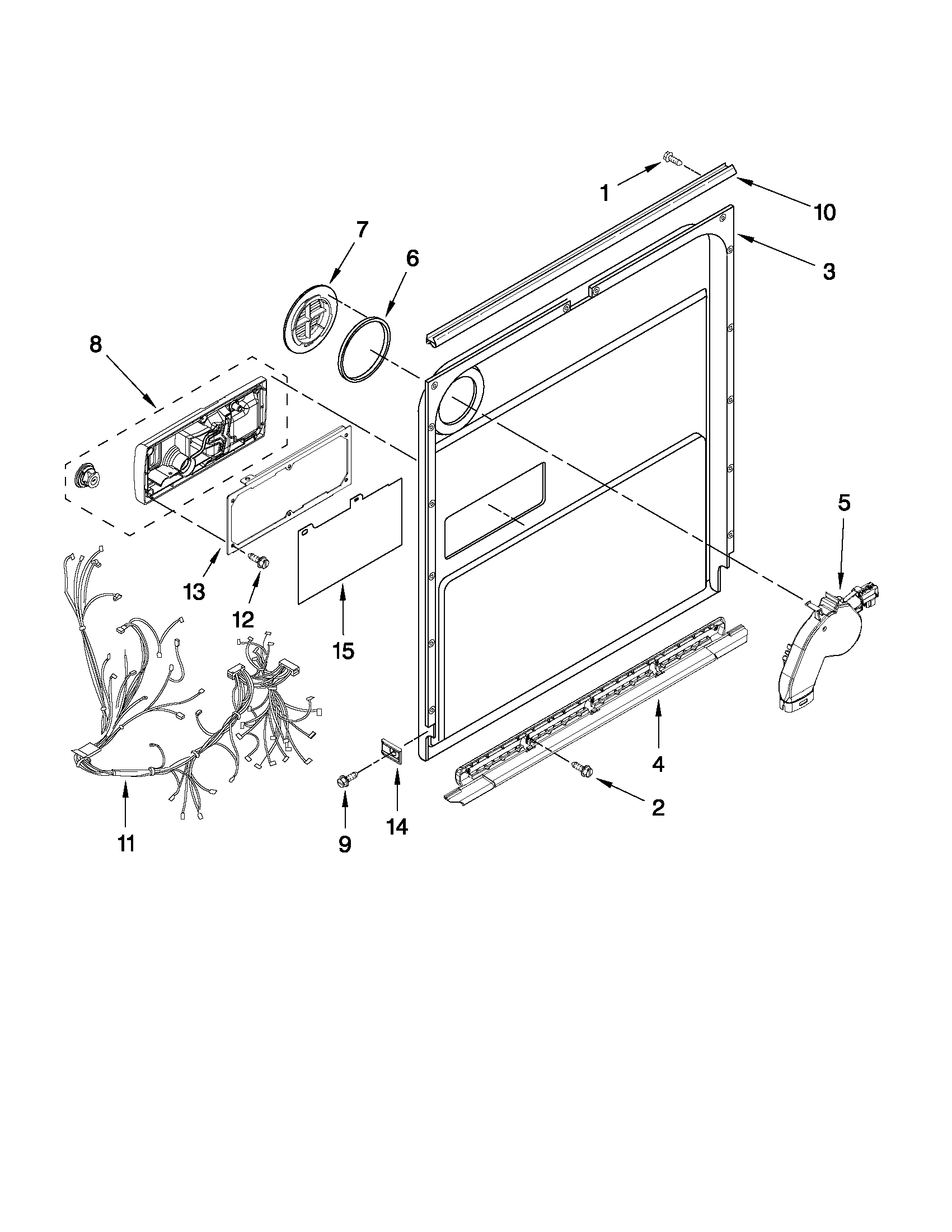 KitchenAid KUDS30HXSS0 inner door parts diagram