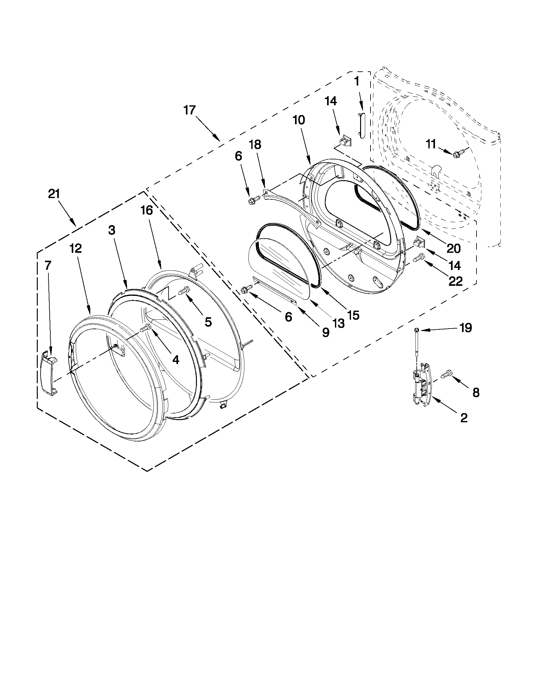 Maytag MEDE301YG0 door parts diagram