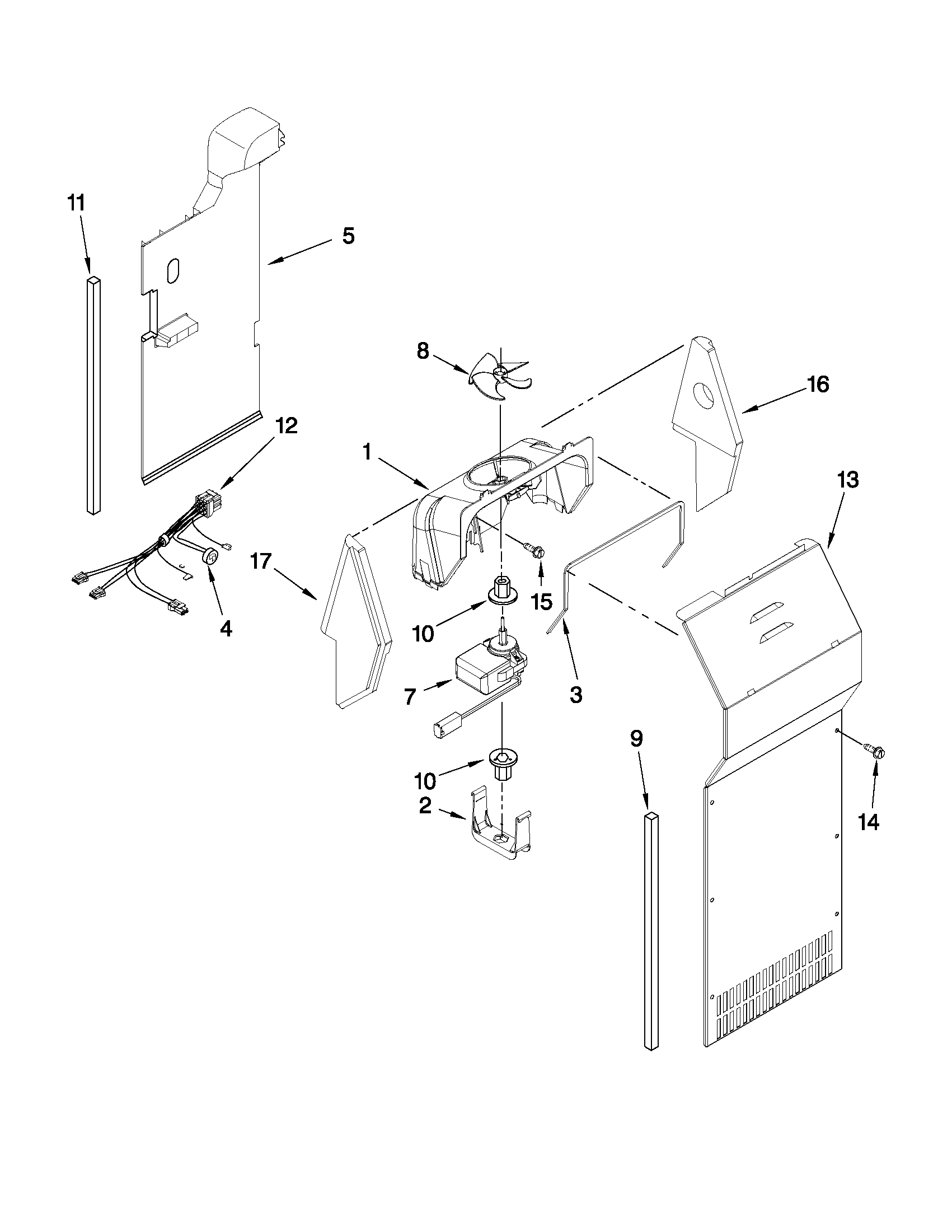 Whirlpool BRS70FRANA01 air flow parts diagram
