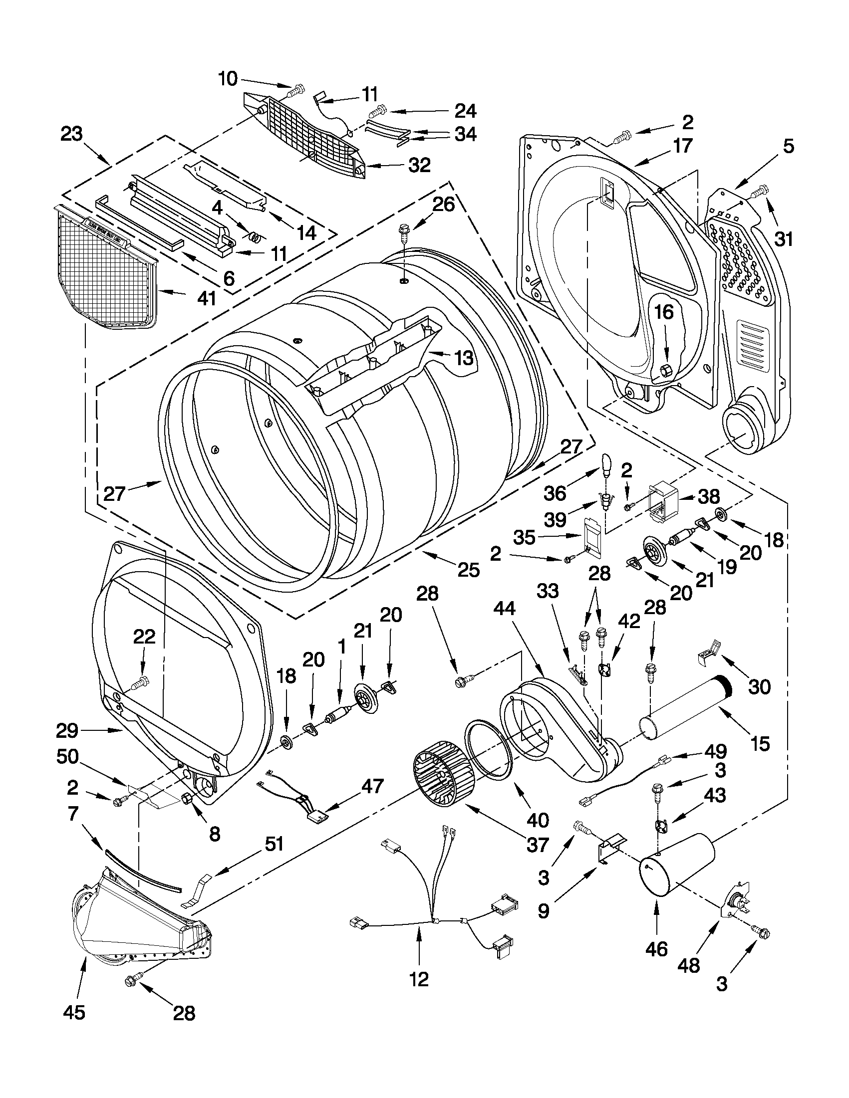 Whirlpool WGD5550XW1 bulkhead parts diagram