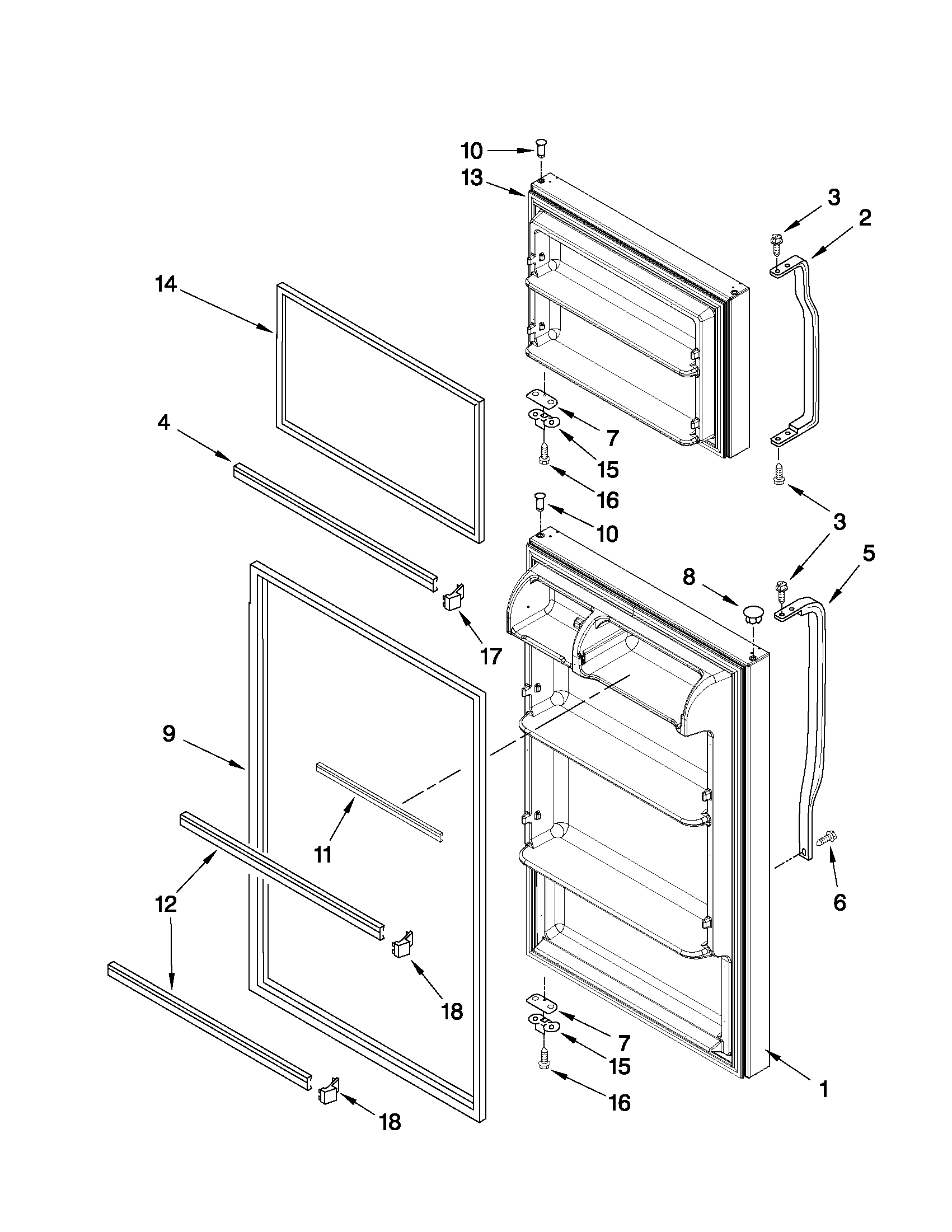 Ikea IK8TXDWFXW00 door parts diagram