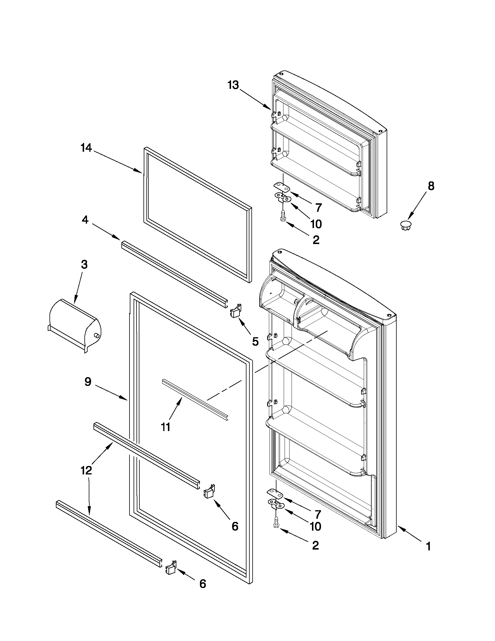 Ikea IK8RXDGMXS00 door parts diagram