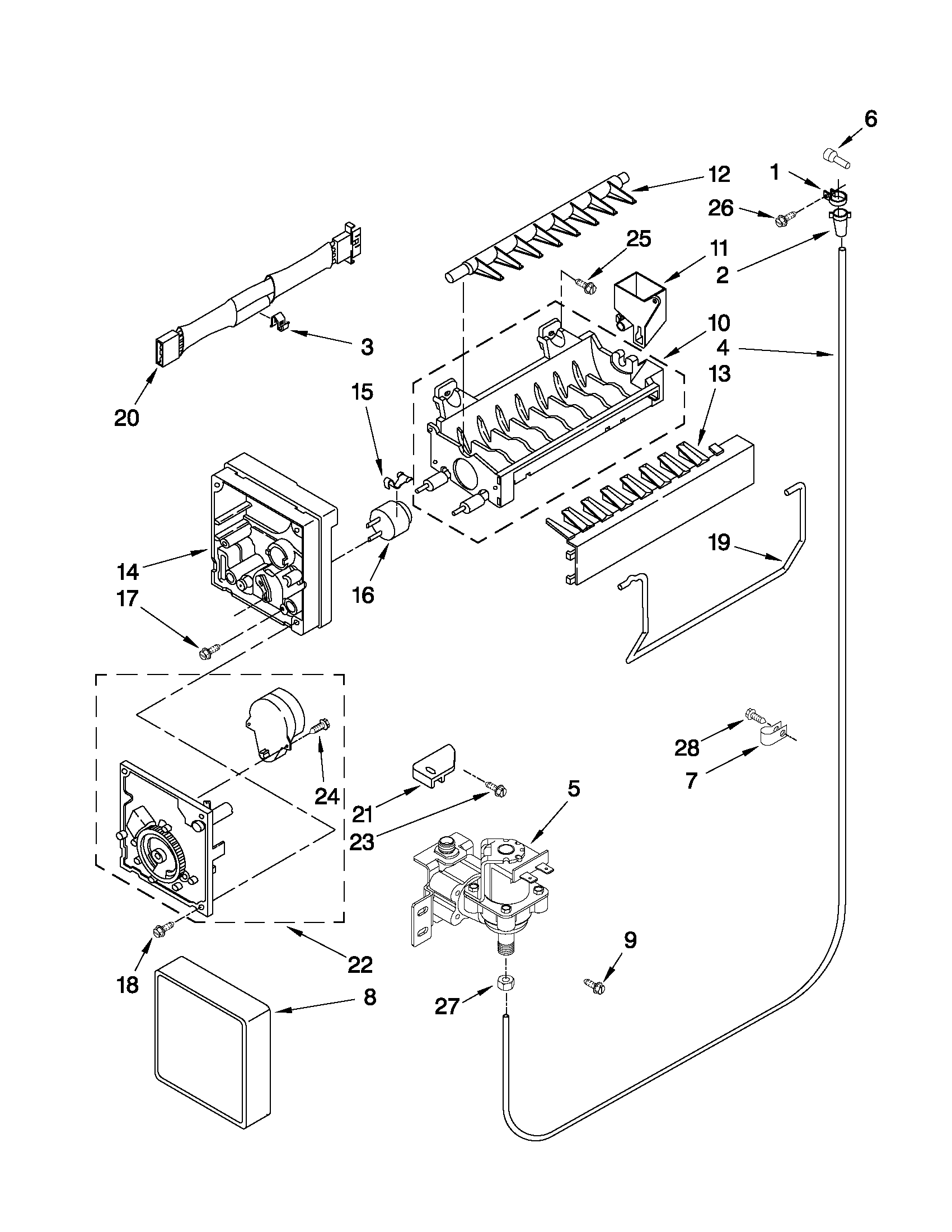 Ikea IK8RXDGMXS00 icemaker parts diagram