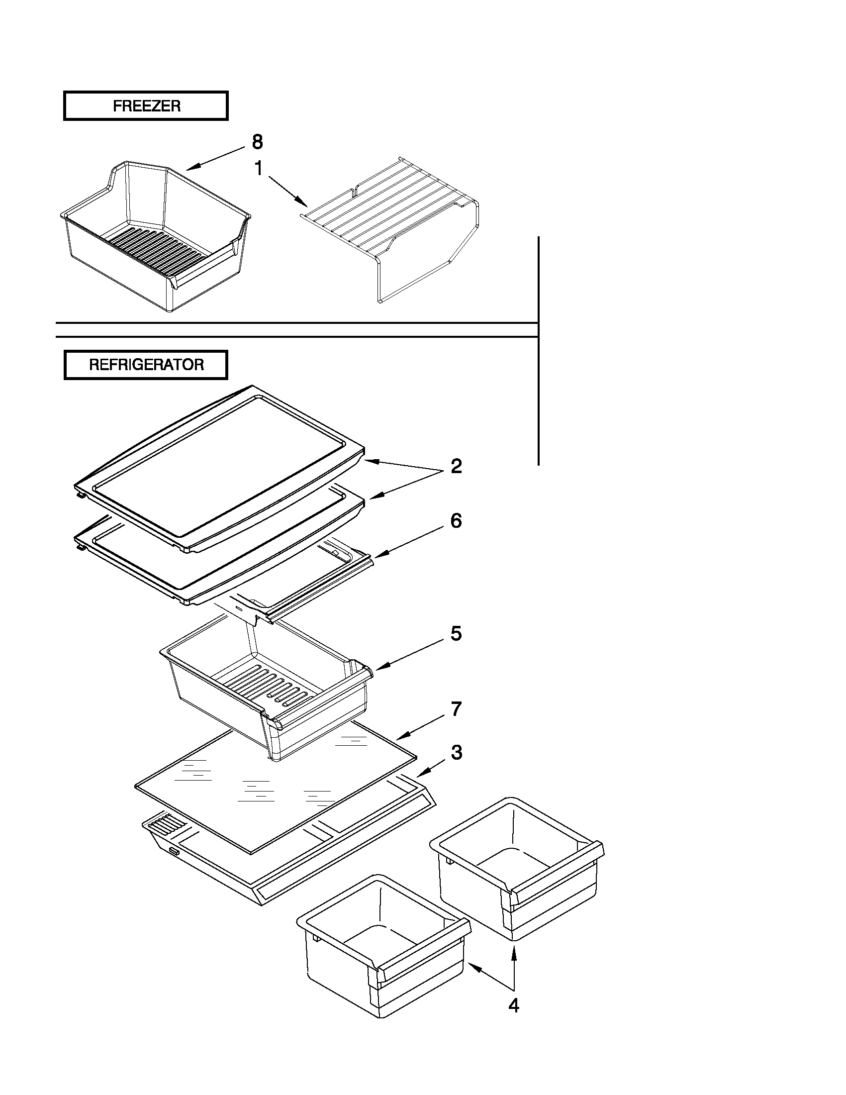 Ikea IK8RXDGMXS00 shelf parts diagram