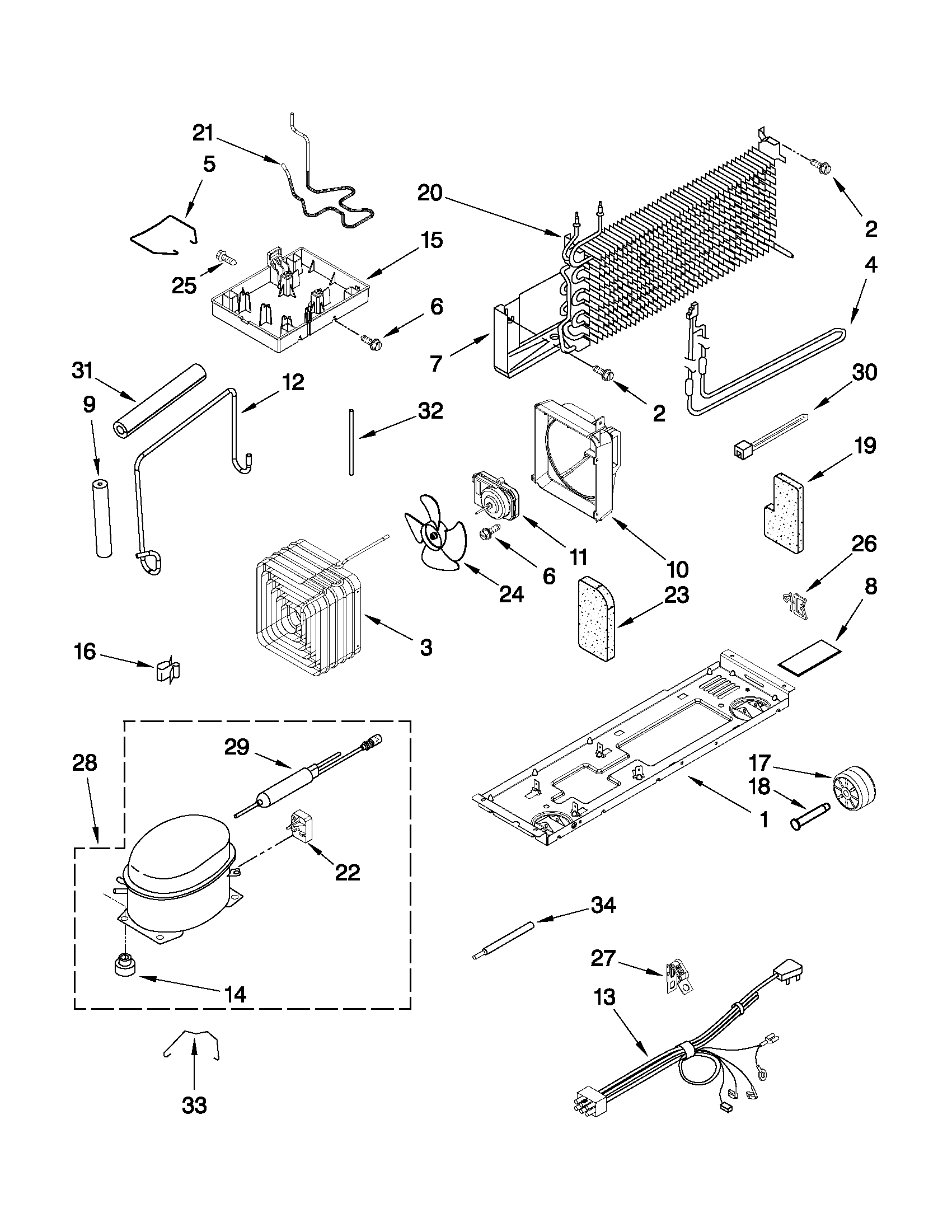 Whirlpool W8RXDGFXB01 unit parts diagram