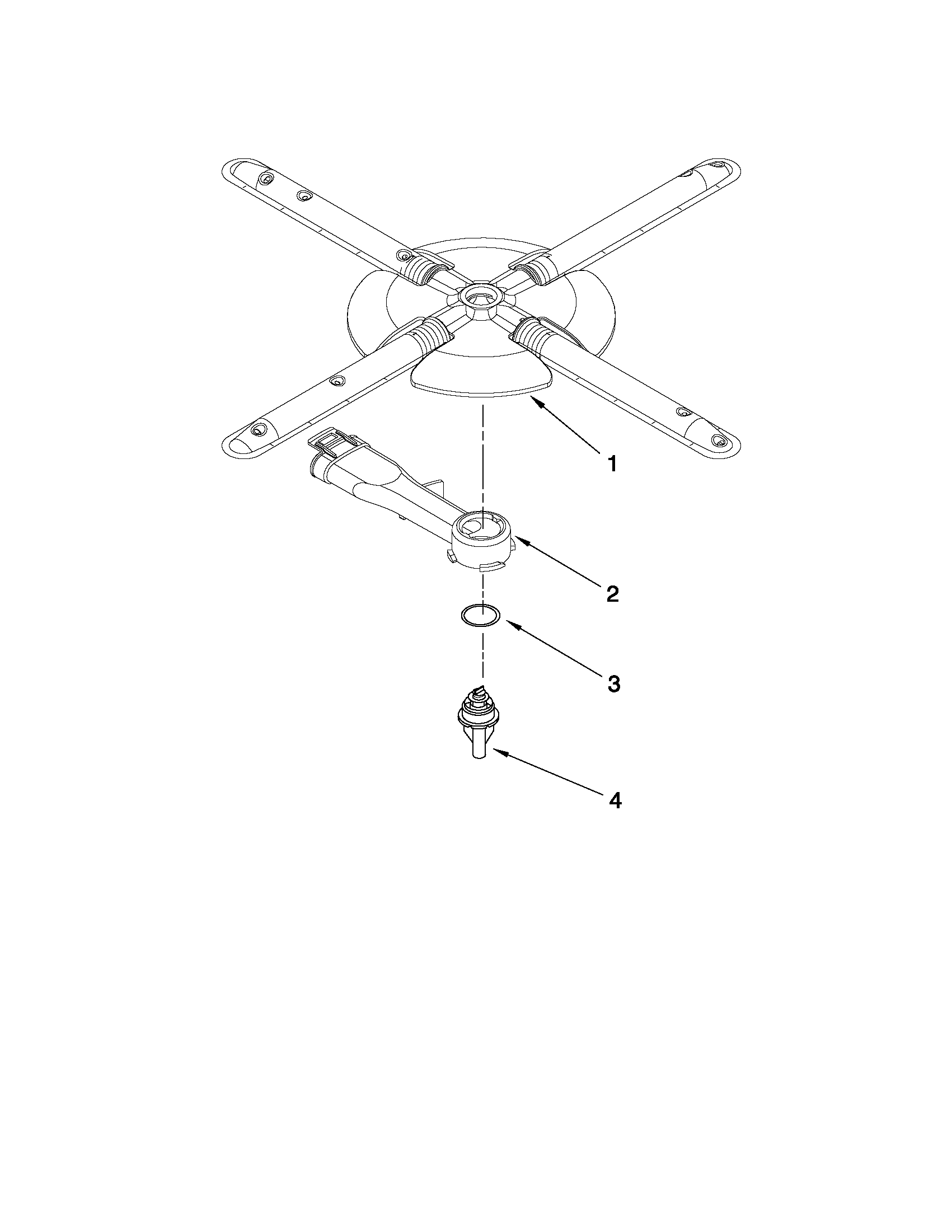 KitchenAid KUDS30CXSS4 lower washarm and strainer parts diagram