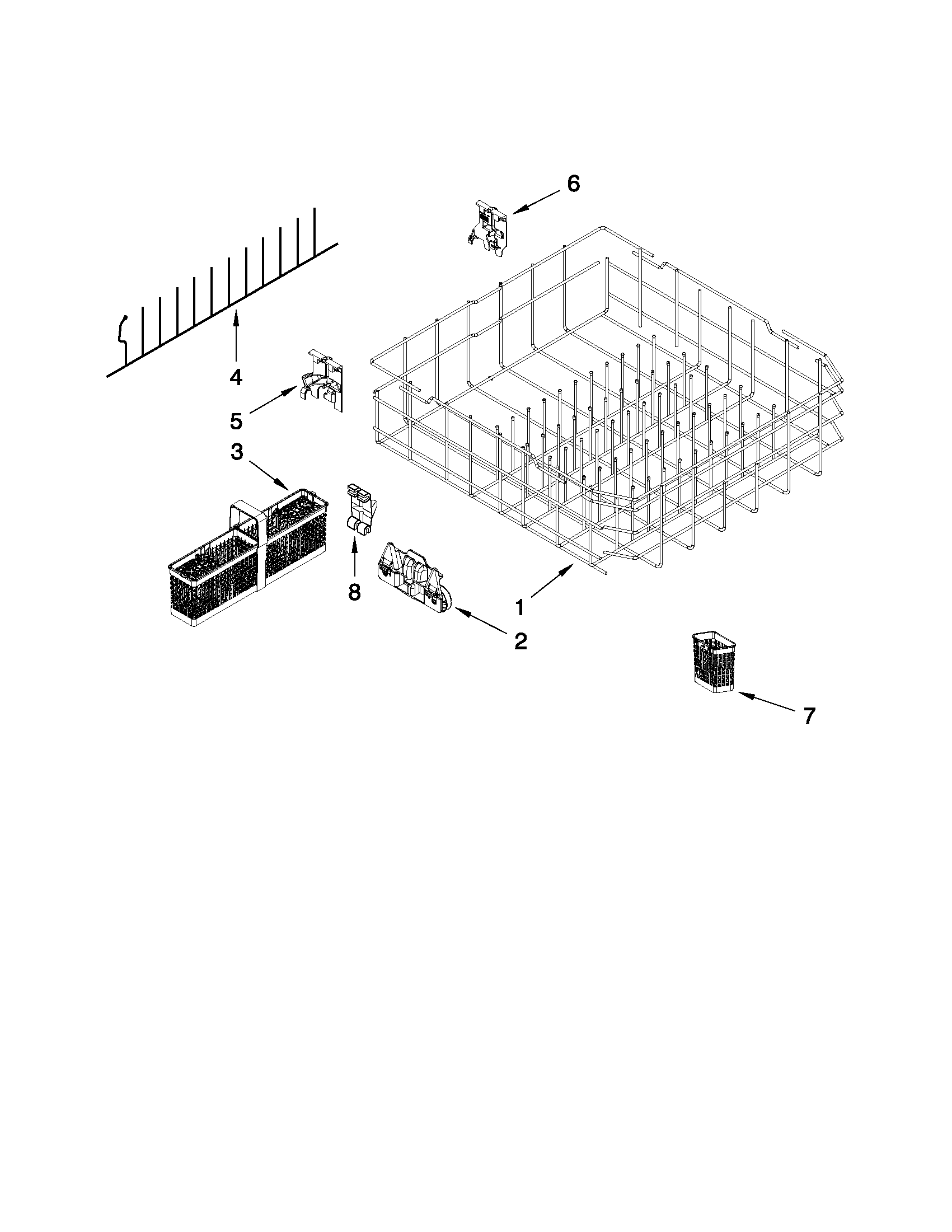 KitchenAid KUDS30IXBL4 lower rack parts diagram
