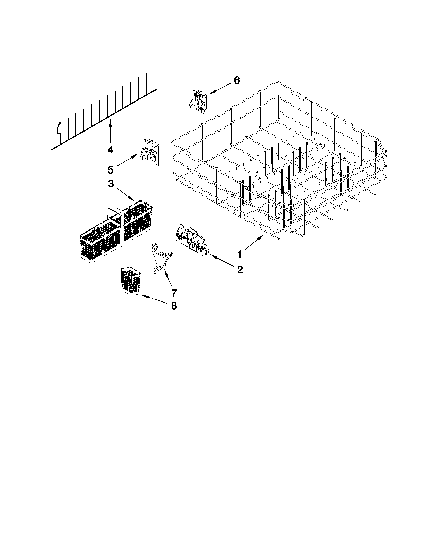 KitchenAid KUDS35FXSS3 lower rack parts diagram