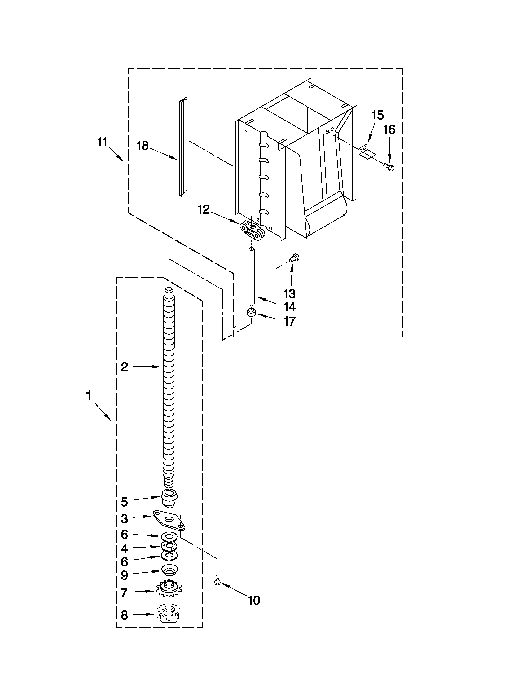 Whirlpool TU950QPXB1 powerscrew and ram parts diagram