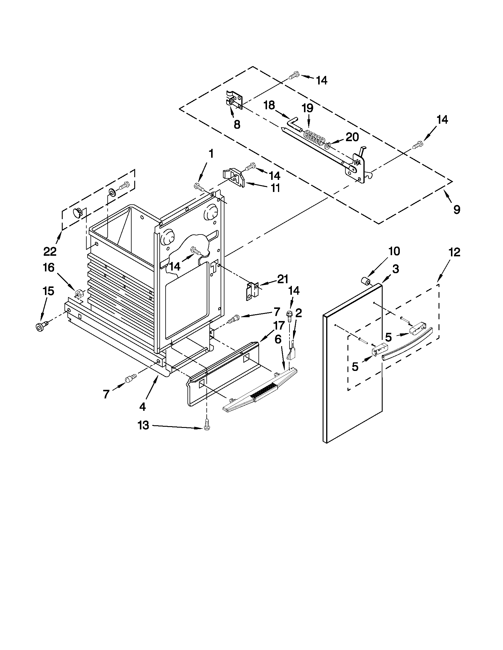 Whirlpool TU950QPXB1 container parts diagram