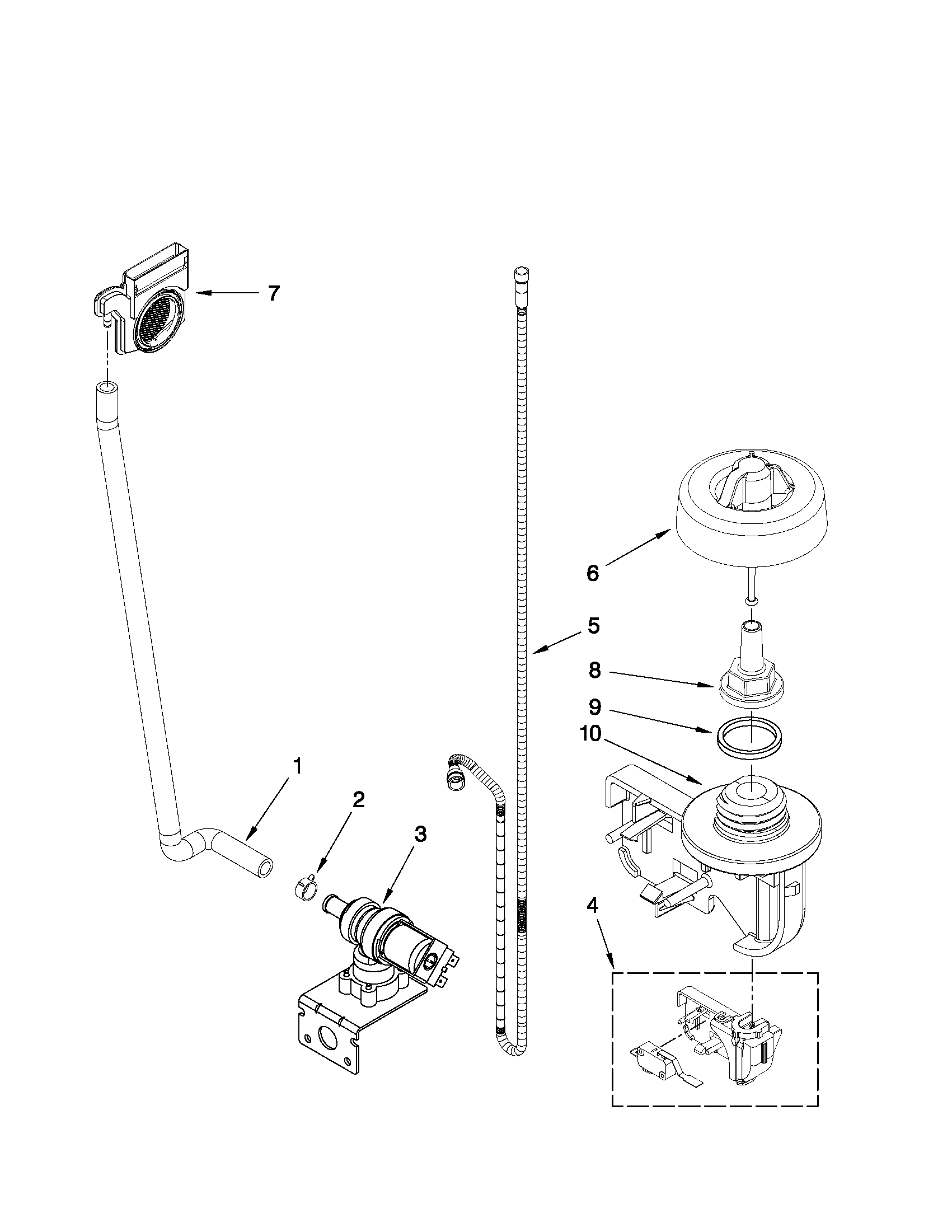 Jenn-Air JDB1275AWF0 fill and overfill parts diagram
