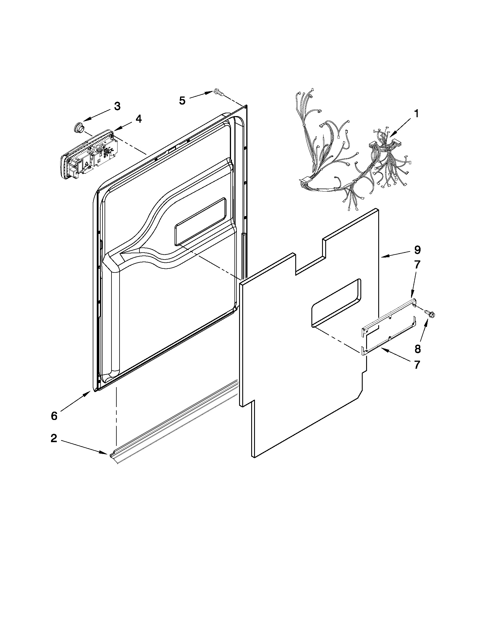 Jenn-Air JDB1275AWY1 door and latch parts diagram
