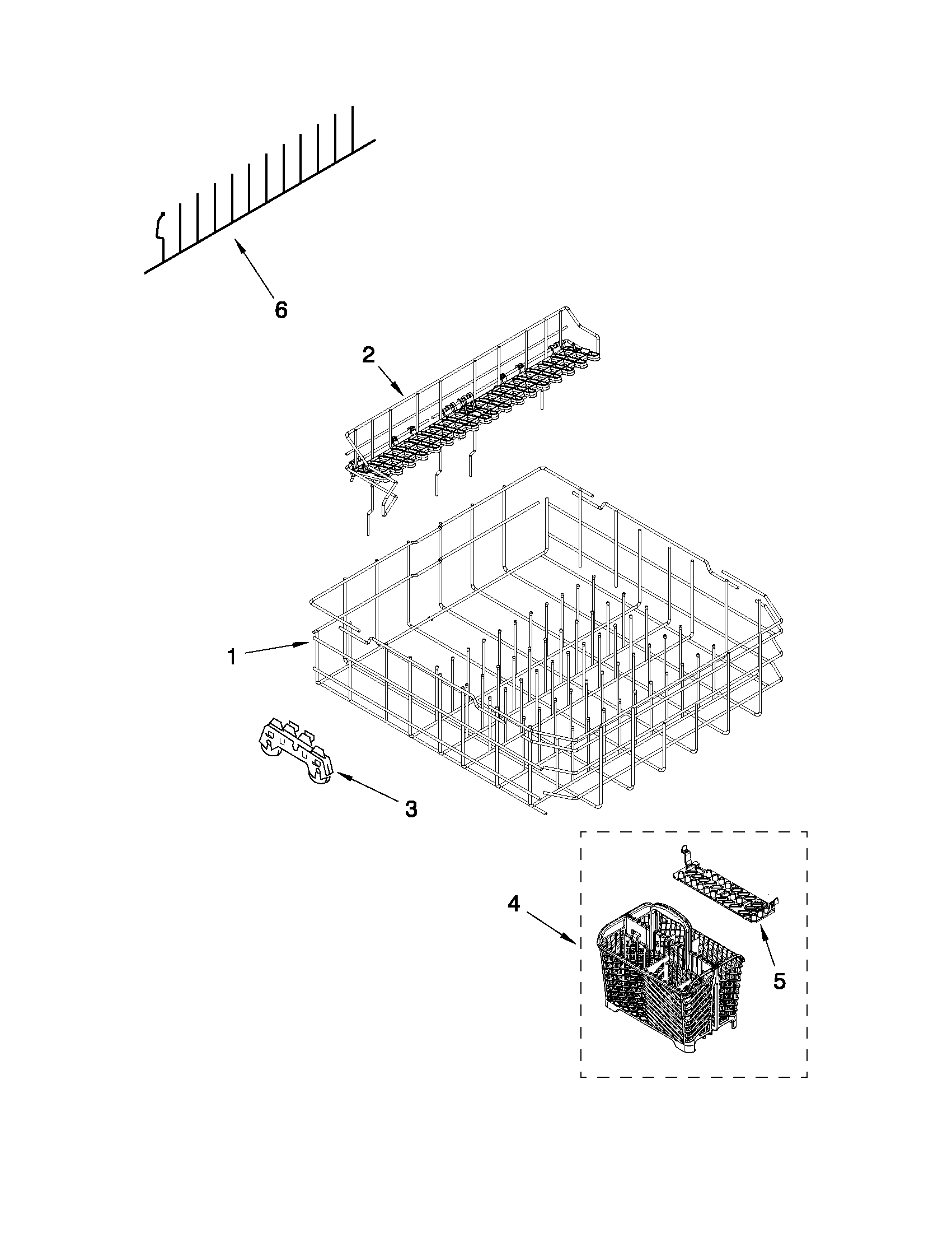 Maytag MDB8959AWW0 lower rack parts diagram