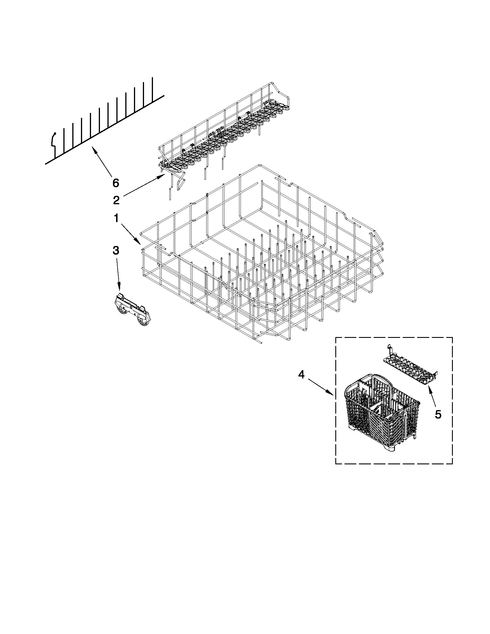 Maytag MDB8959AWW2 lower rack parts diagram